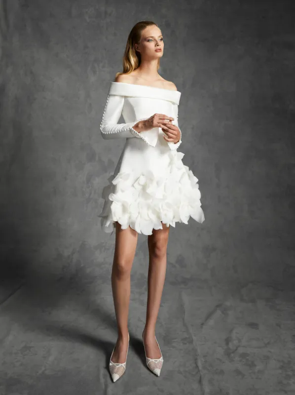 VRM361 - MINI FEATHERED AIRY FLOWER DRESS sold by Viktor & Rolf
