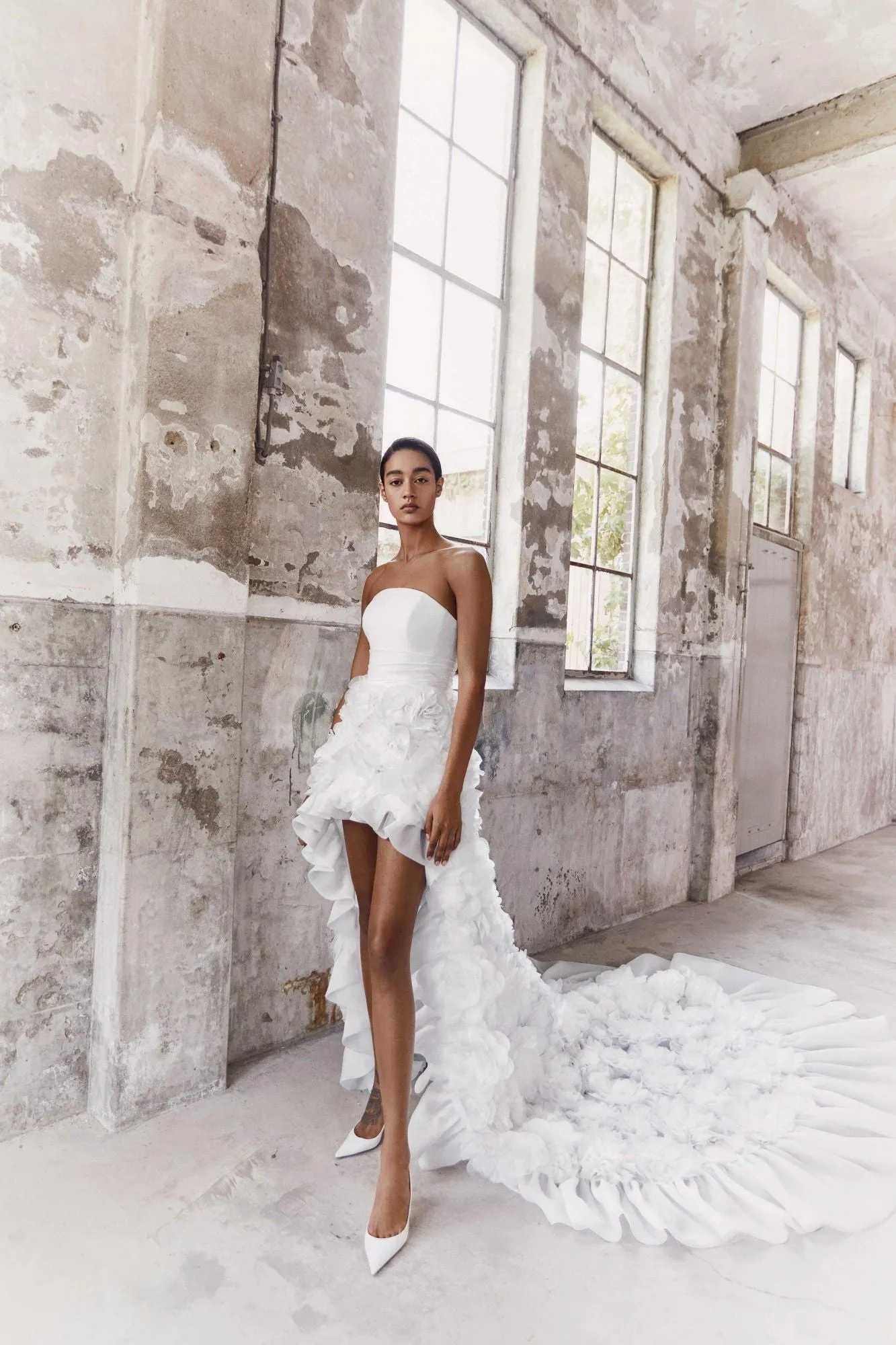 VRM249 - VOLANT FLOWER HIGH-LOW GOWN sold by Viktor & Rolf