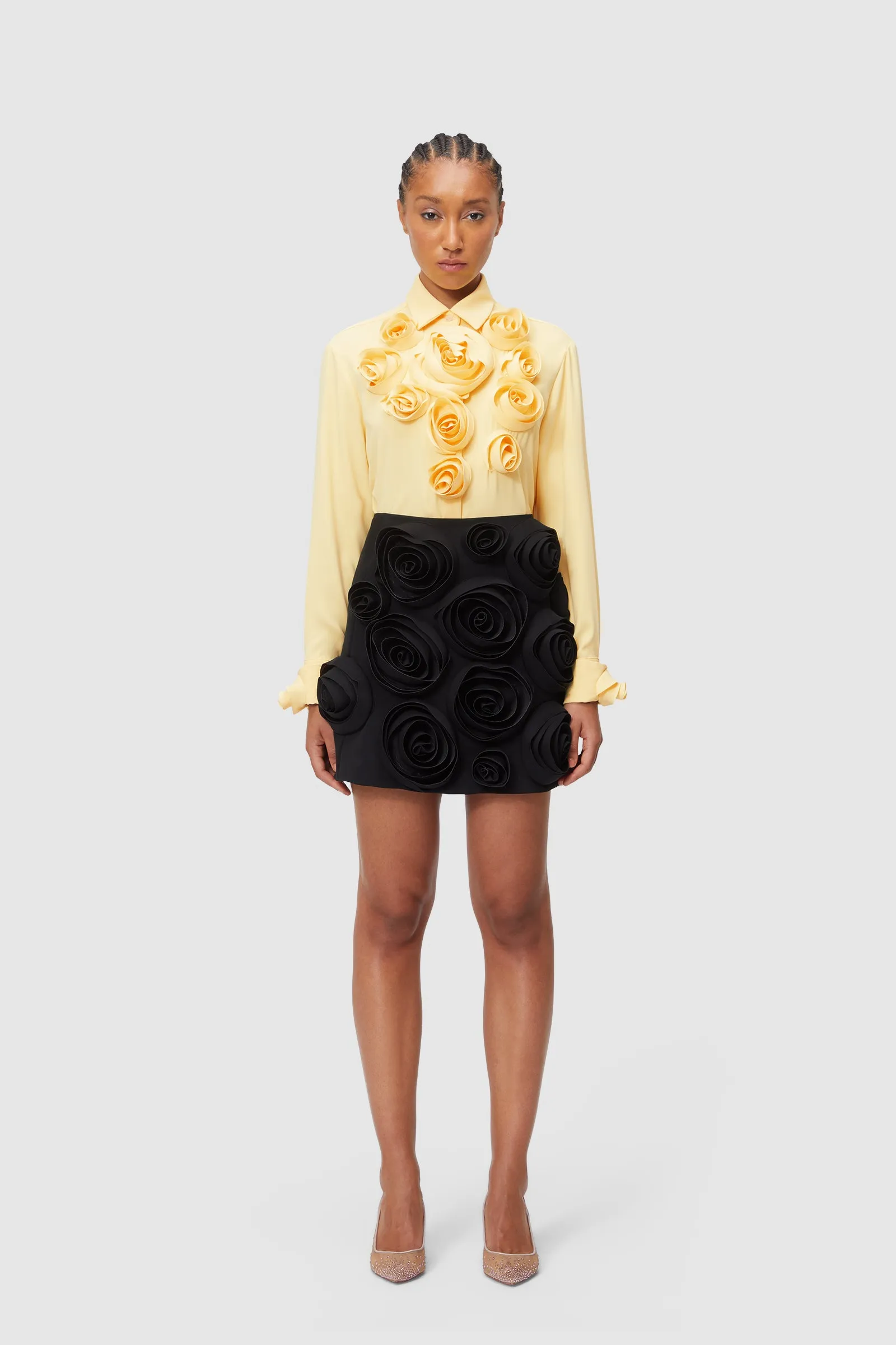 ROSE APPLIQUE BLACK MINI SKIRT sold by Viktor & Rolf