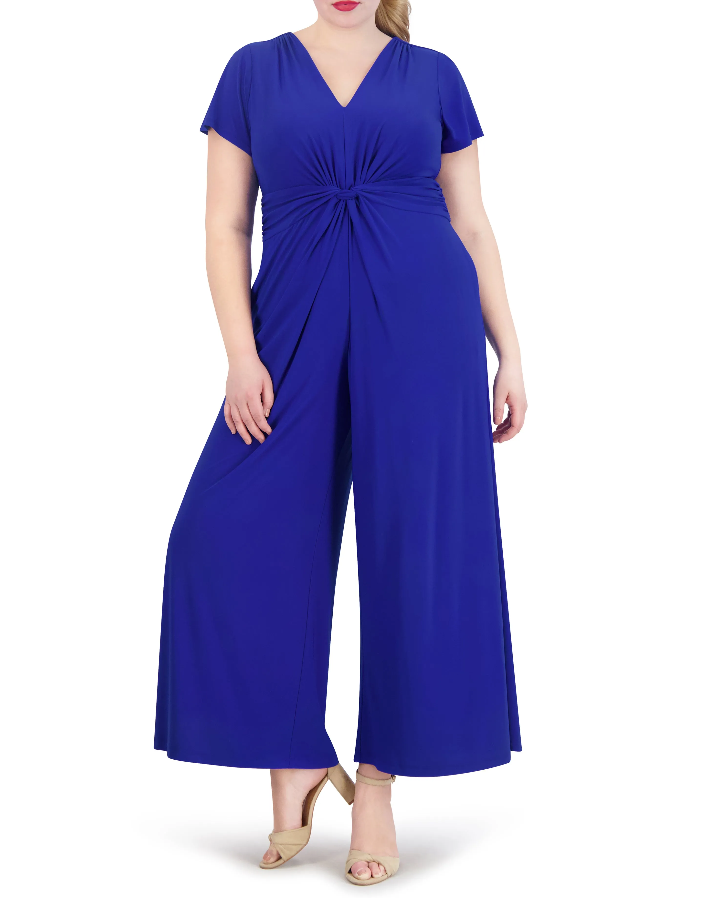 Plus-Size Twist-Front Flared-Leg Jumpsuit sold by Vince Camuto product image thumbnail 4