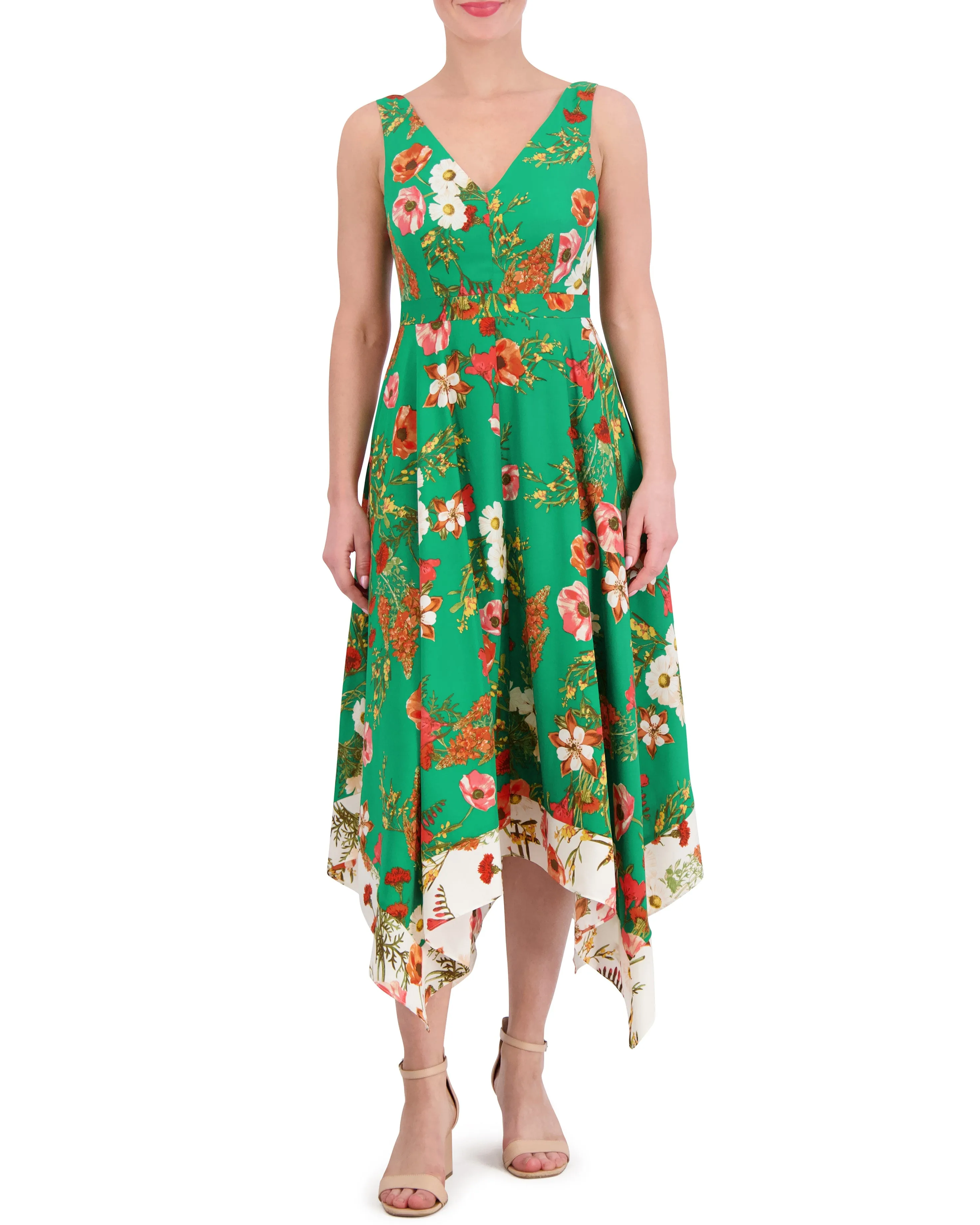 Floral-Print Handkerchief-Hem Dress sold by Vince Camuto