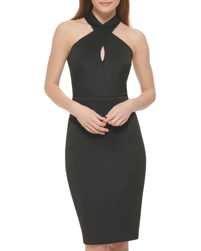 Petite Crisscross-Neckline Keyhole Midi Dress made by Vince Camuto