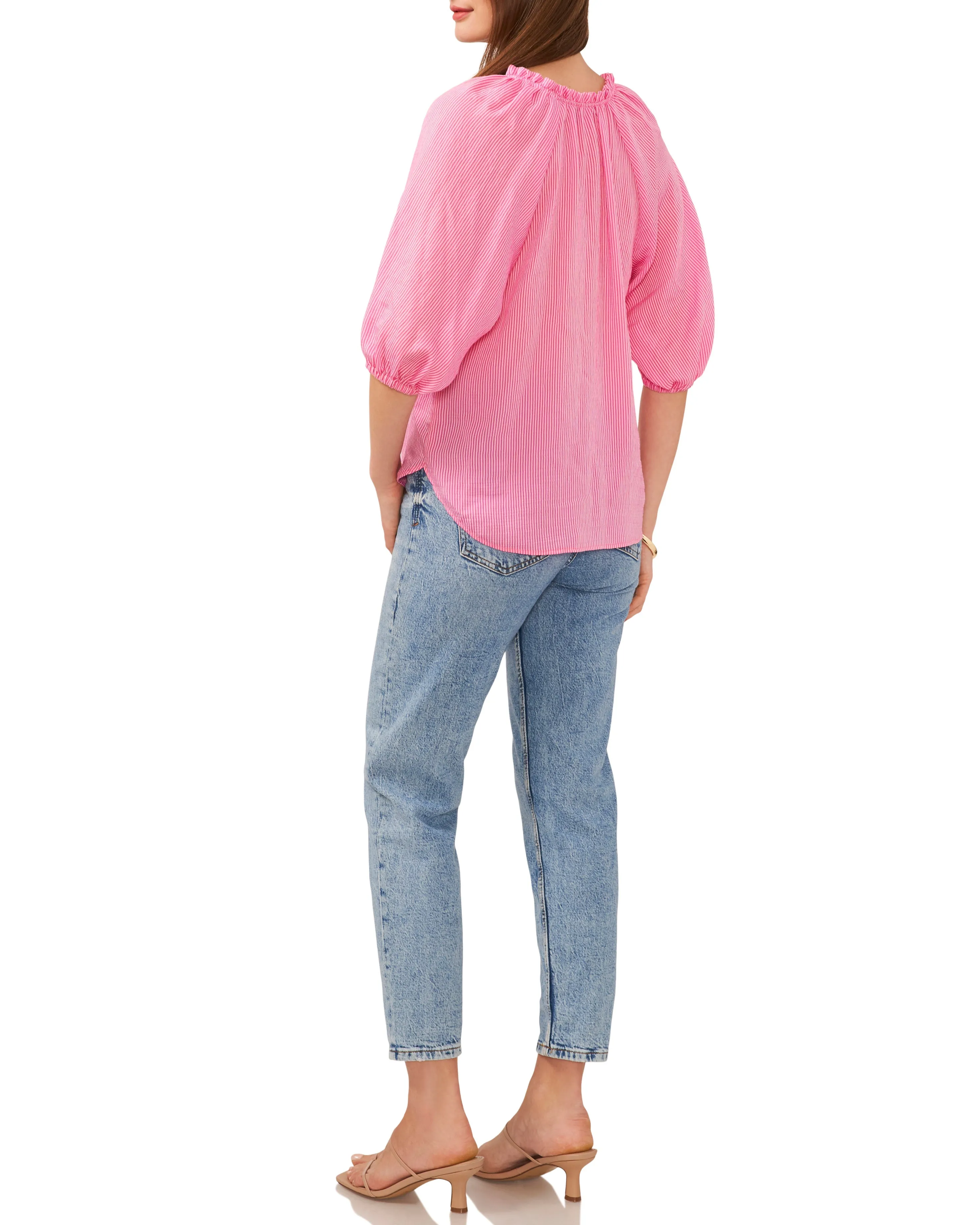 Ruffled Neckline Puff Sleeve Blouse sold by Vince Camuto product image thumbnail 4