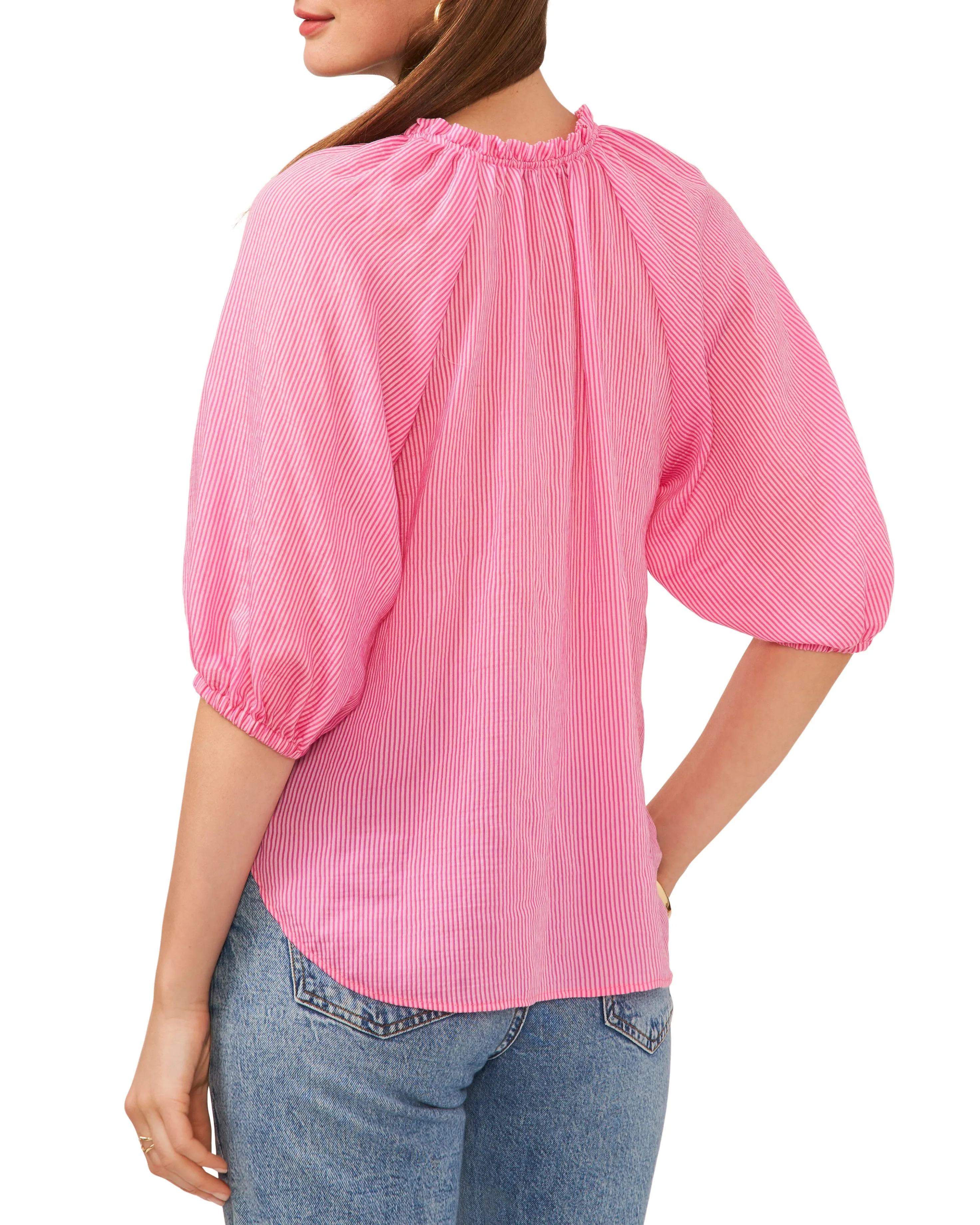 Ruffled Neckline Puff Sleeve Blouse sold by Vince Camuto product image thumbnail 2