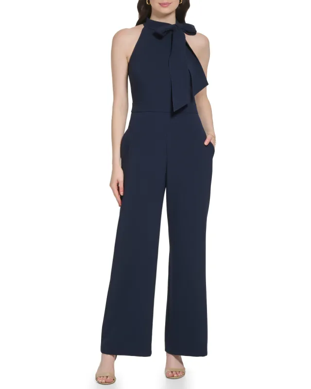 Petite Bow-Neck Sleeveless Jumpsuit made by Vince Camuto