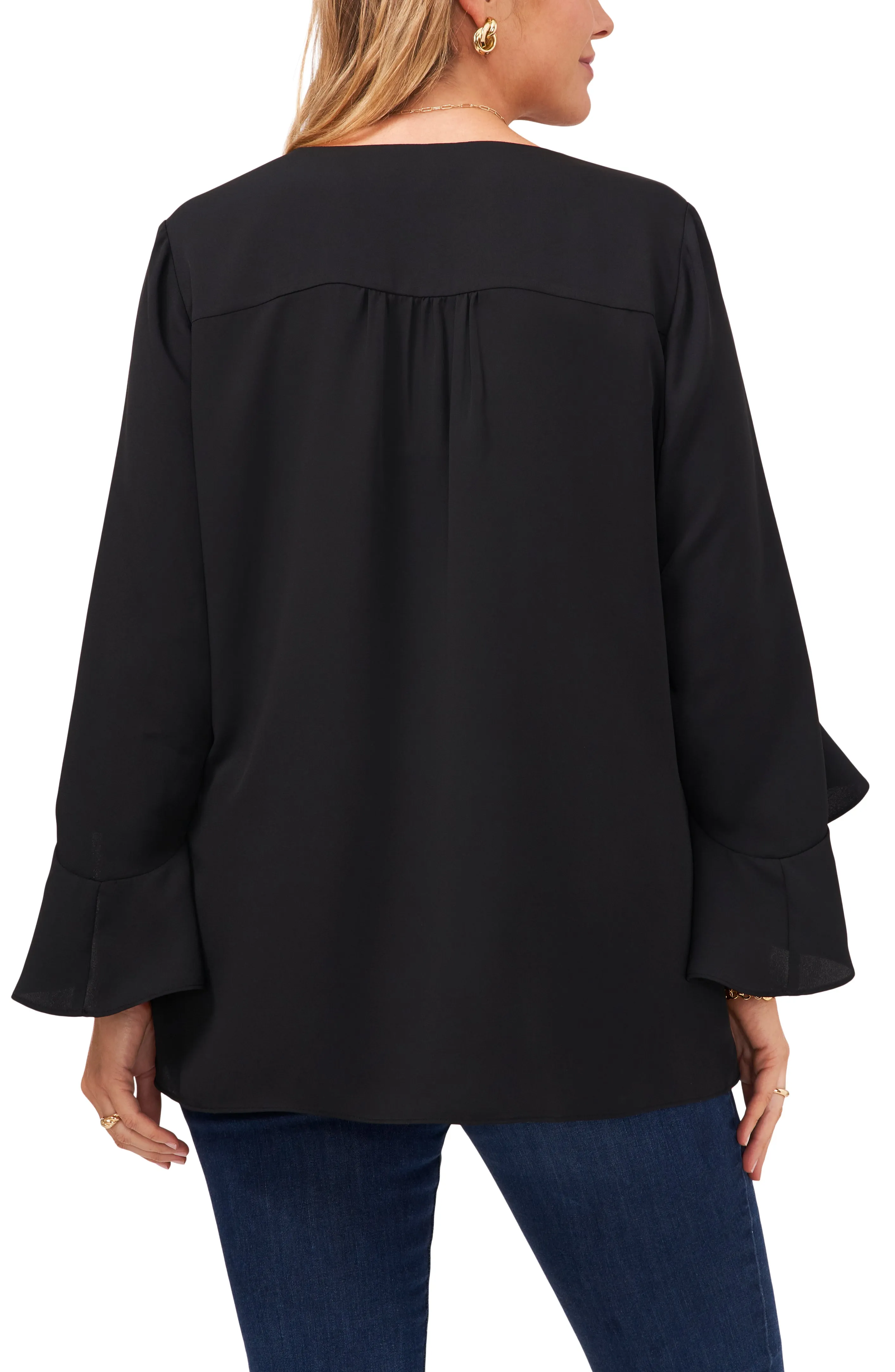 Plus-Size V-Neck Flutter Sleeve Blouse sold by Vince Camuto product image thumbnail 2