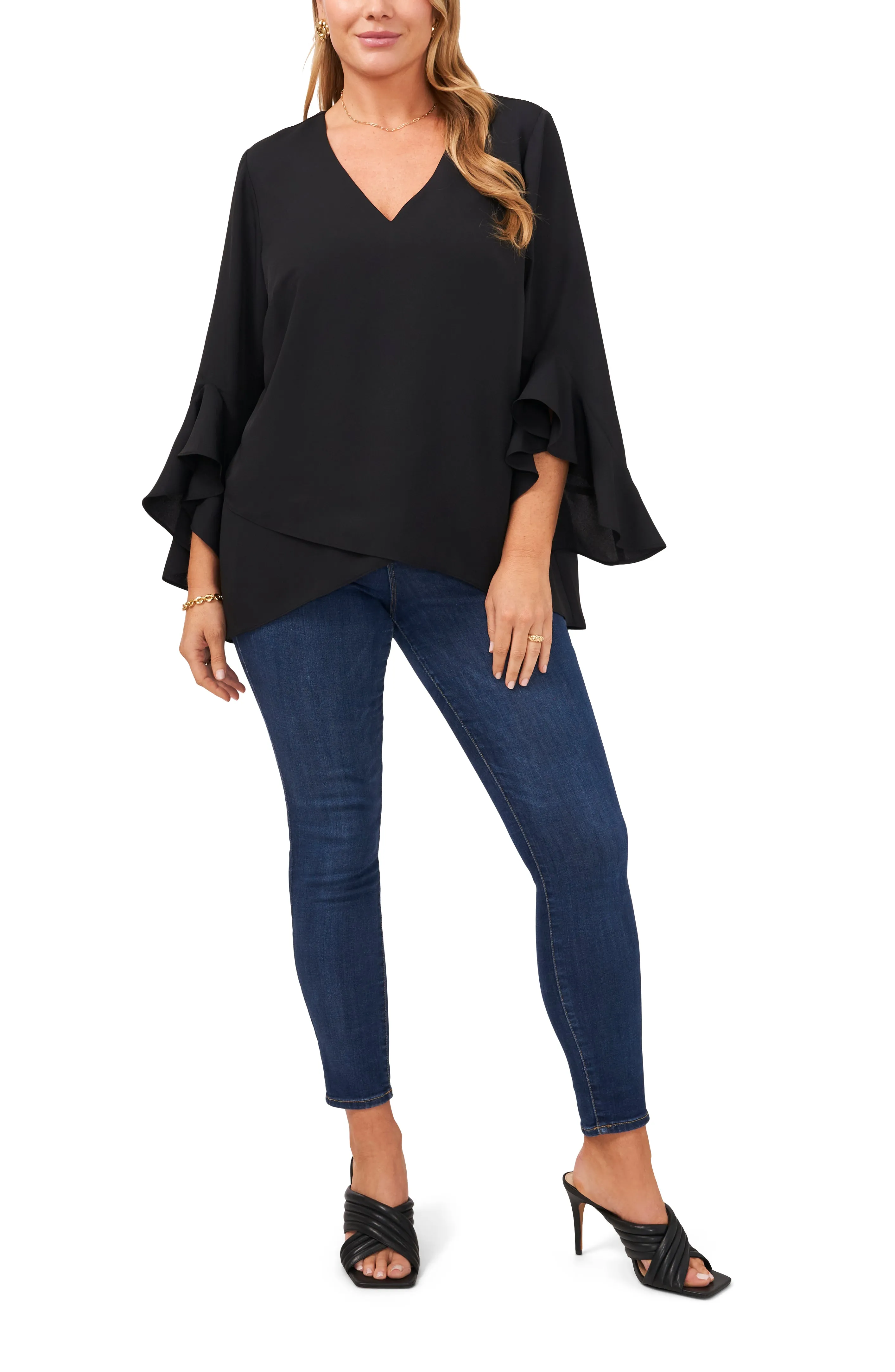 Plus-Size V-Neck Flutter Sleeve Blouse sold by Vince Camuto product image thumbnail 3