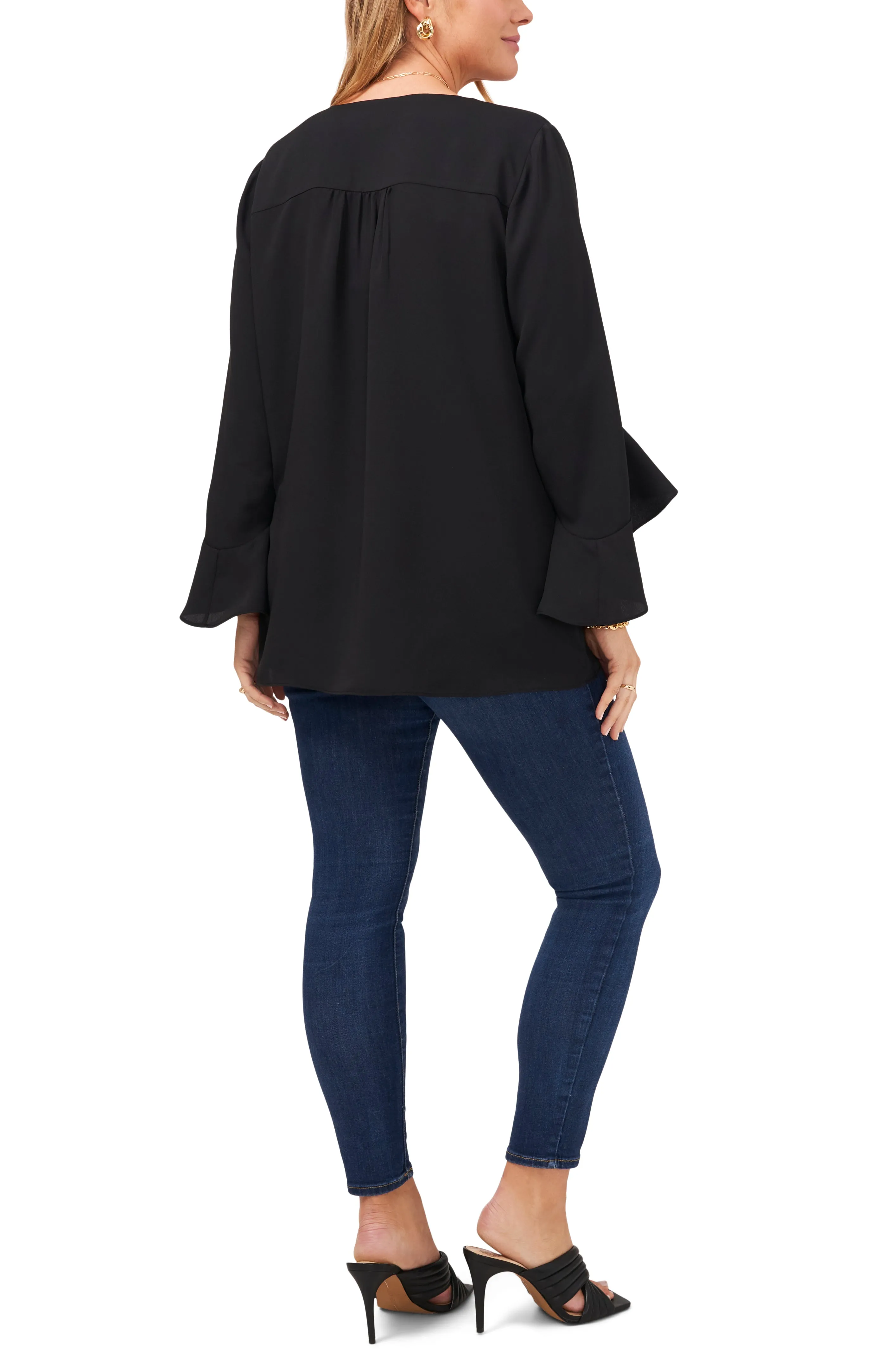 Plus-Size V-Neck Flutter Sleeve Blouse sold by Vince Camuto product image thumbnail 4