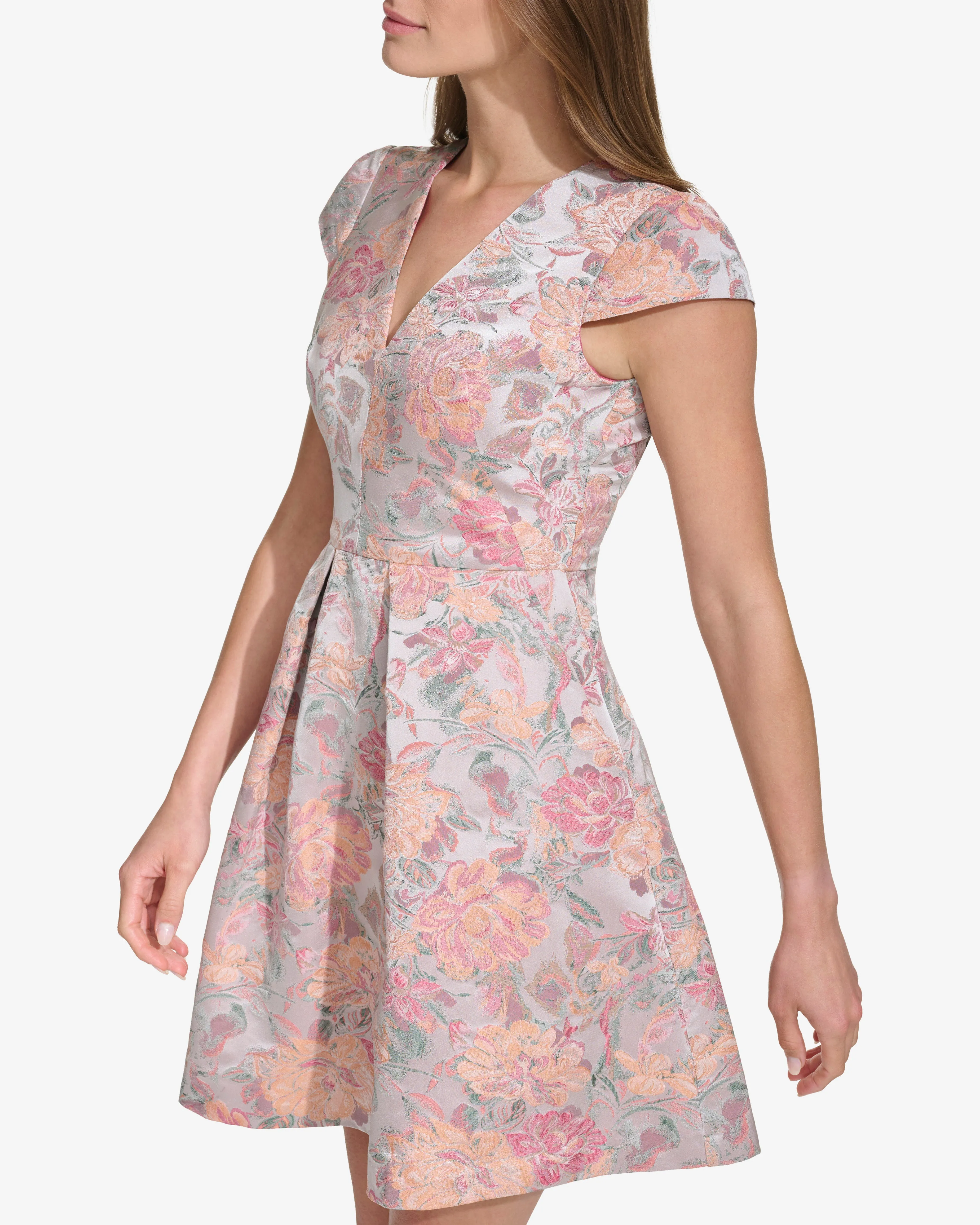 Floral Jacquard Fit-And-Flare Dress sold by Vince Camuto product image thumbnail 4
