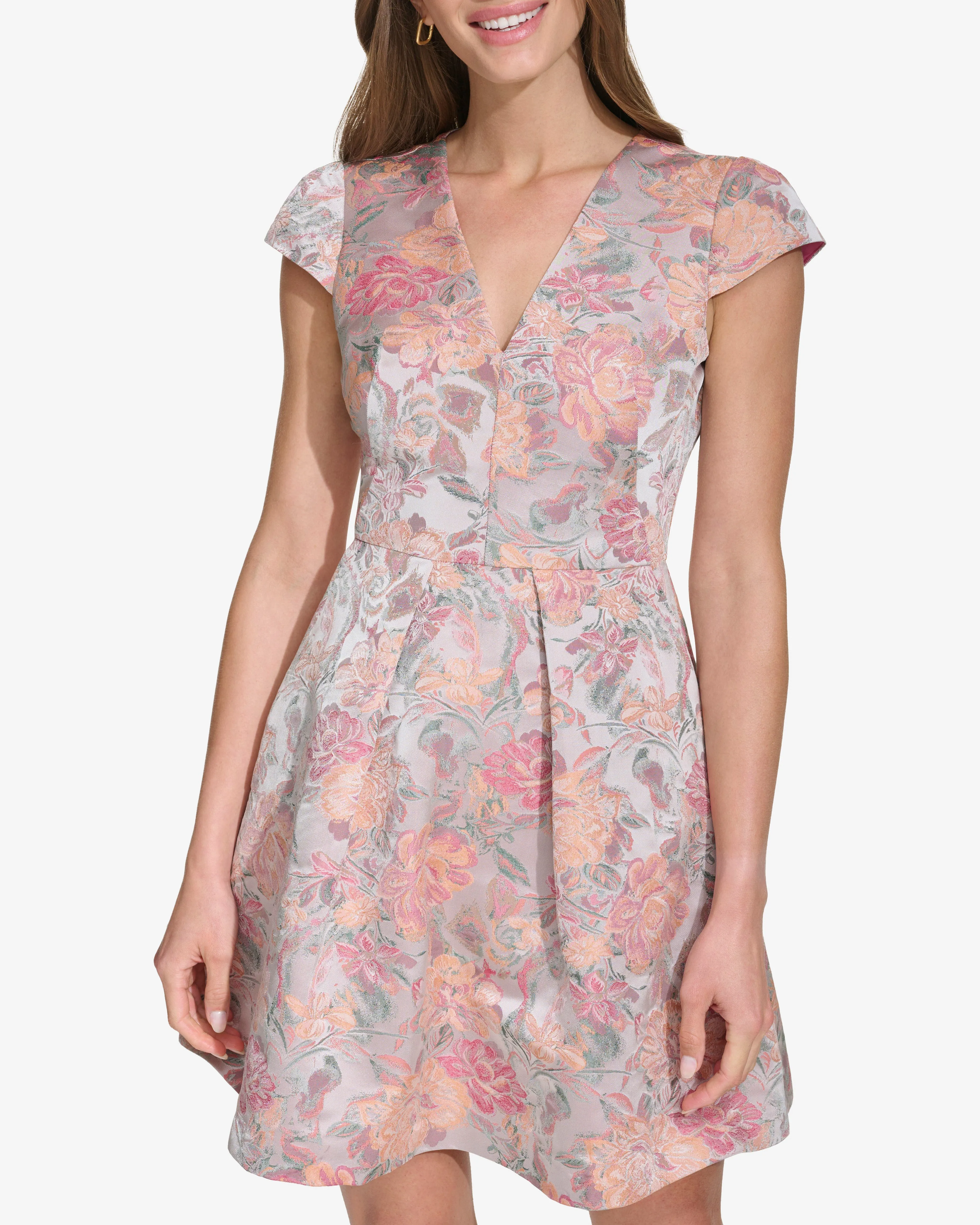 Floral Jacquard Fit-And-Flare Dress sold by Vince Camuto