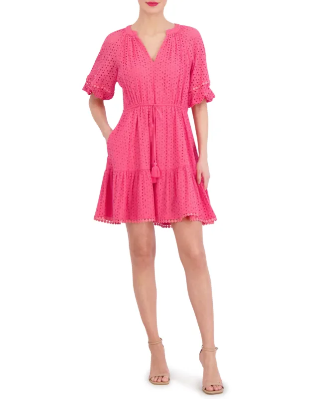 Cotton Eyelet Tasseled Drawstring Dress sold by Vince Camuto