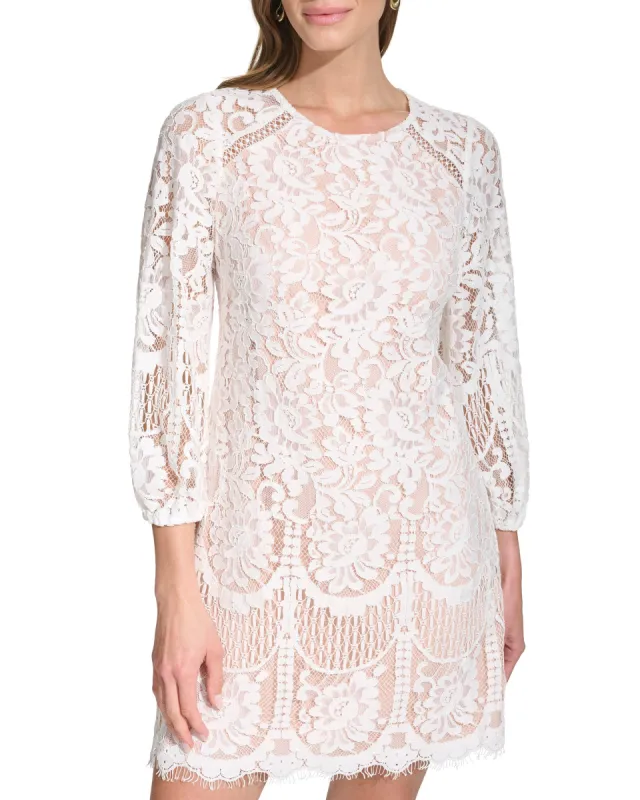 Floral Lace Scalloped-Hem Dress sold by Vince Camuto