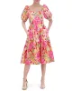 Printed Cotton Square-Neck Midi Dress sold by Vince Camuto
