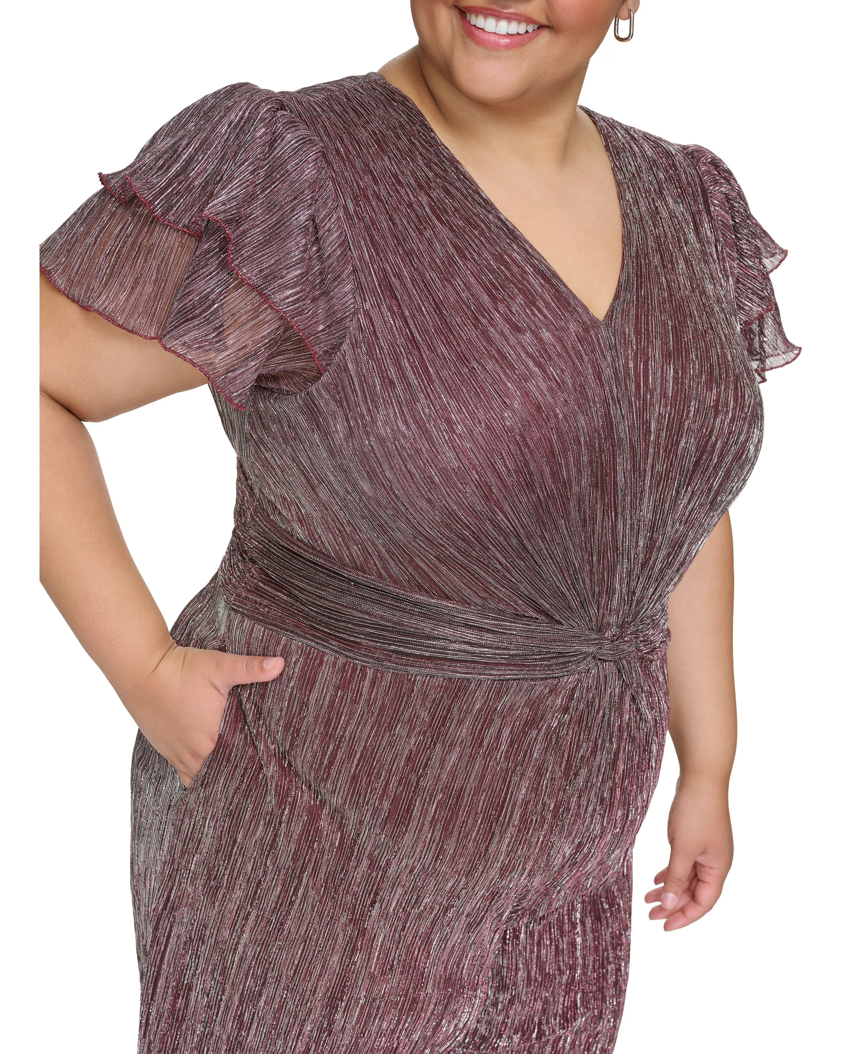 Plus-Size Metallic Twist-Front Jumpsuit sold by Vince Camuto product image thumbnail 2