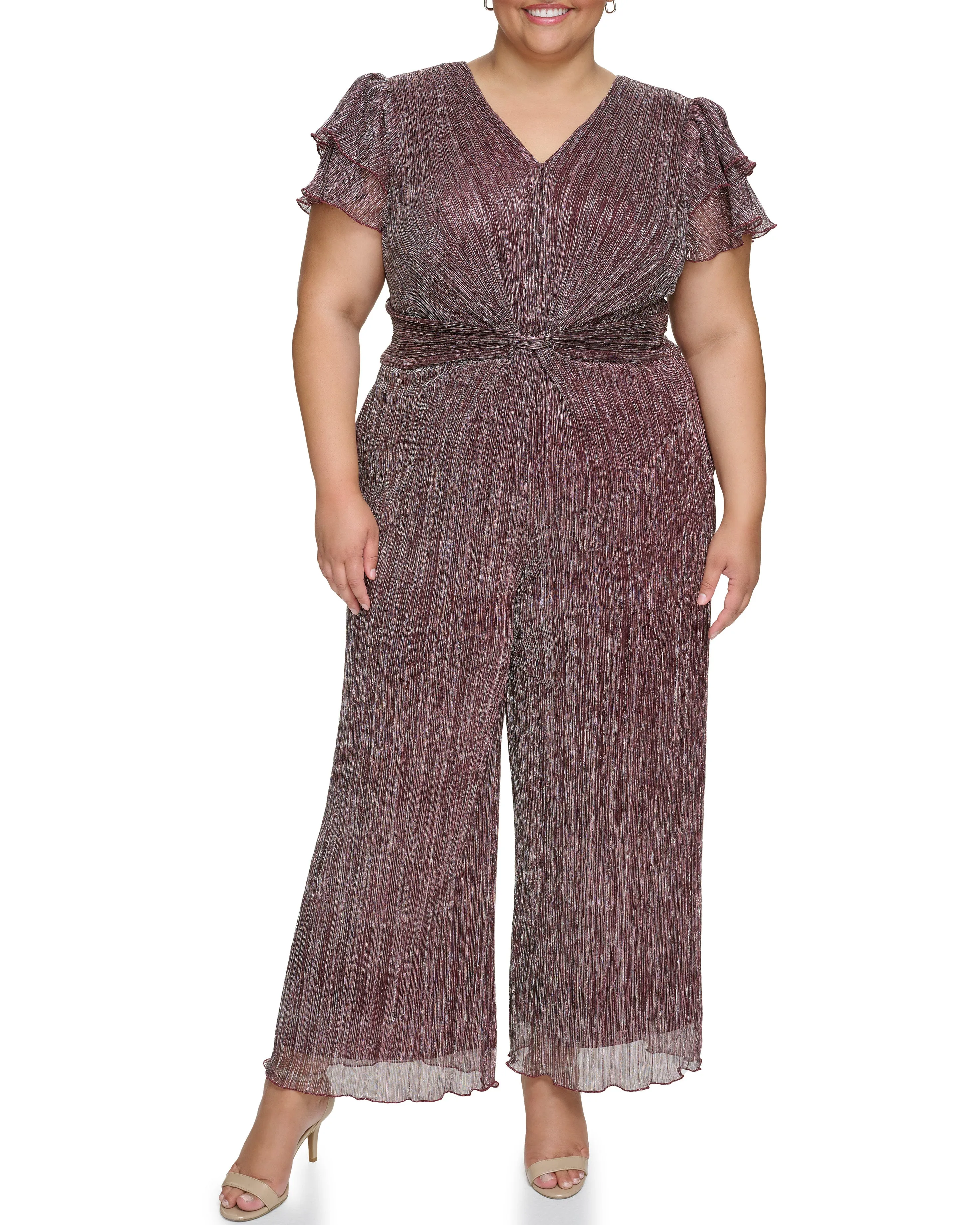 Plus-Size Metallic Twist-Front Jumpsuit sold by Vince Camuto