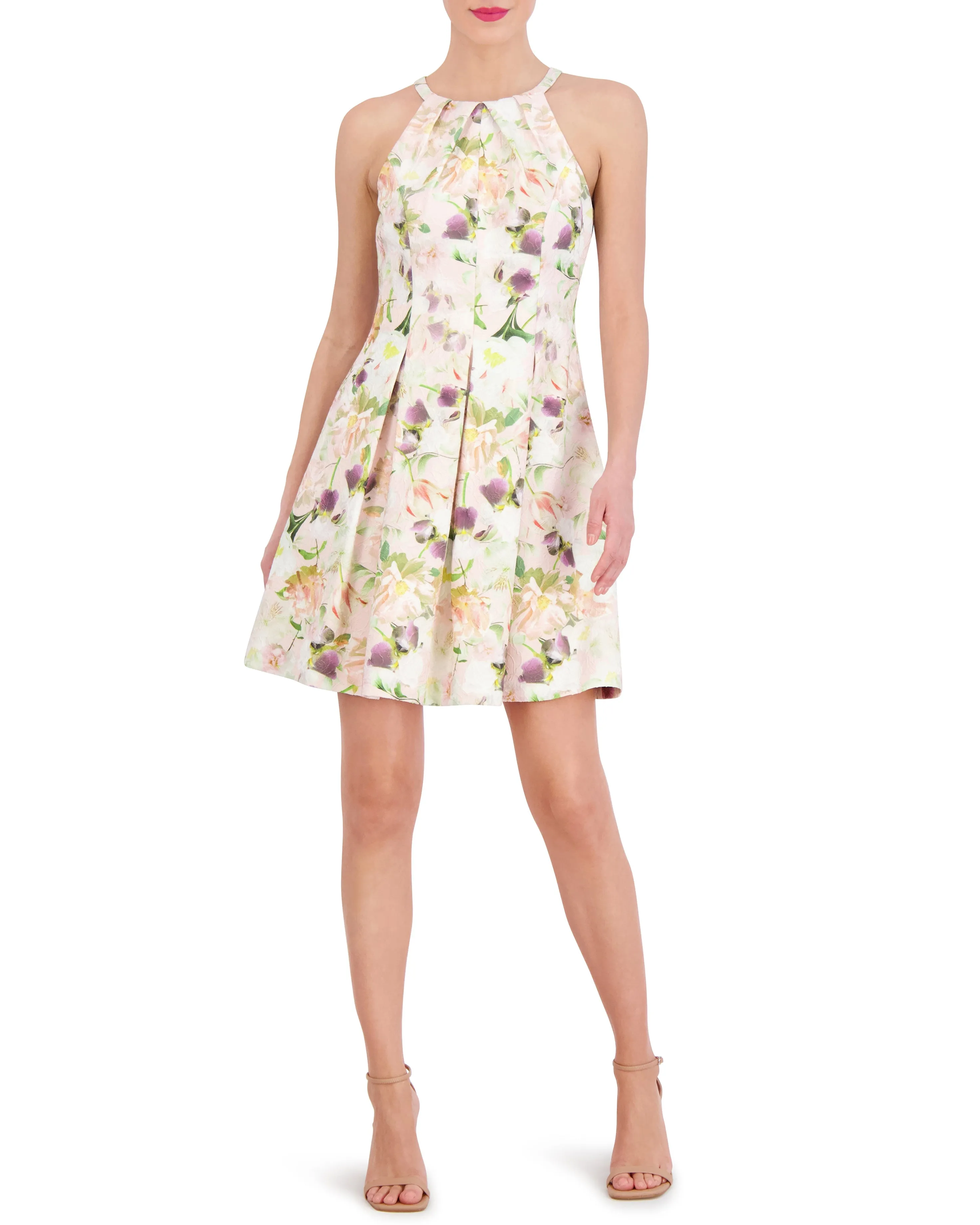 Floral-Print Pleated Fit-And-Flare Dress sold by Vince Camuto product image thumbnail 2