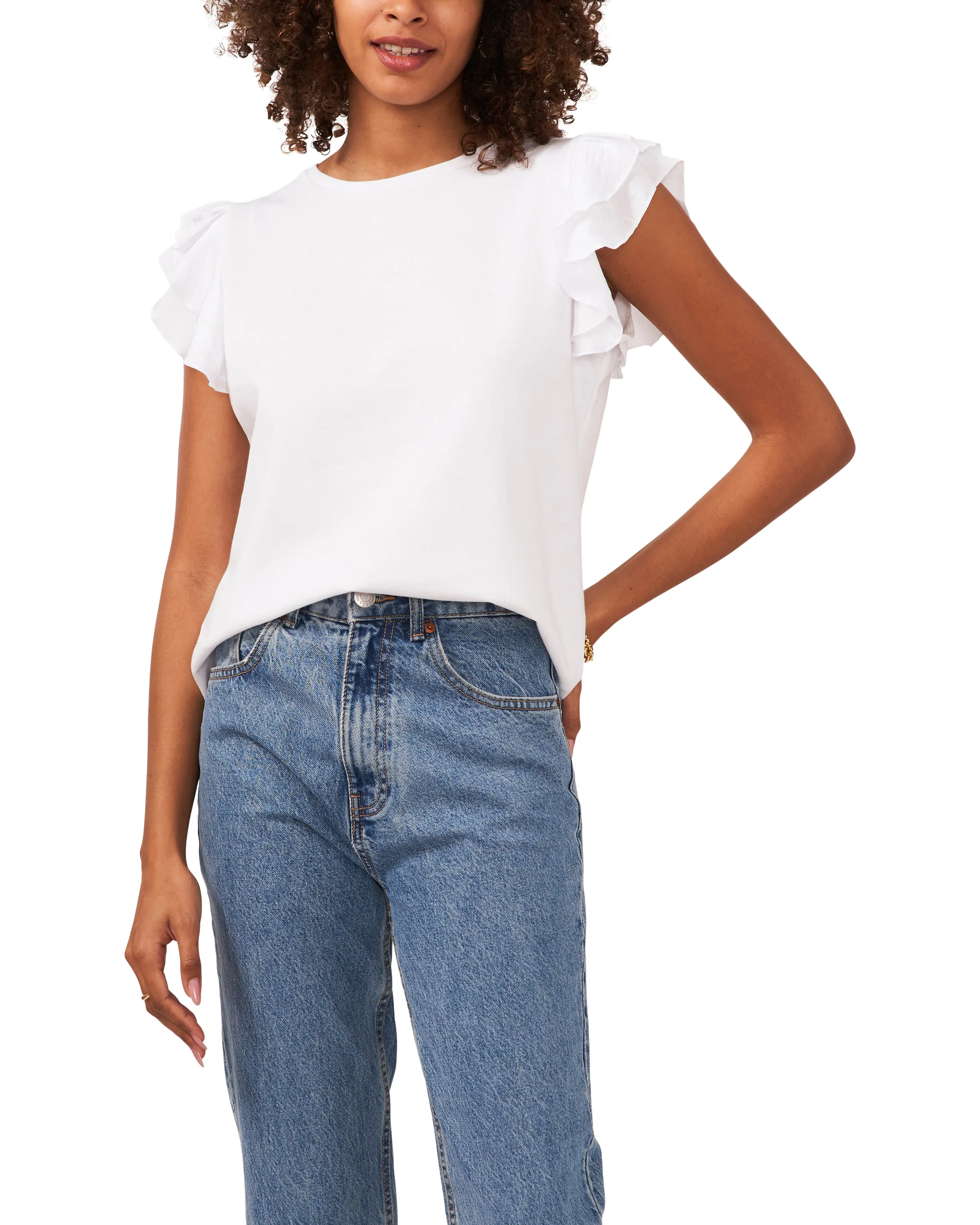Tiered Ruffled Sleeve T-Shirt sold by Vince Camuto product image thumbnail 3