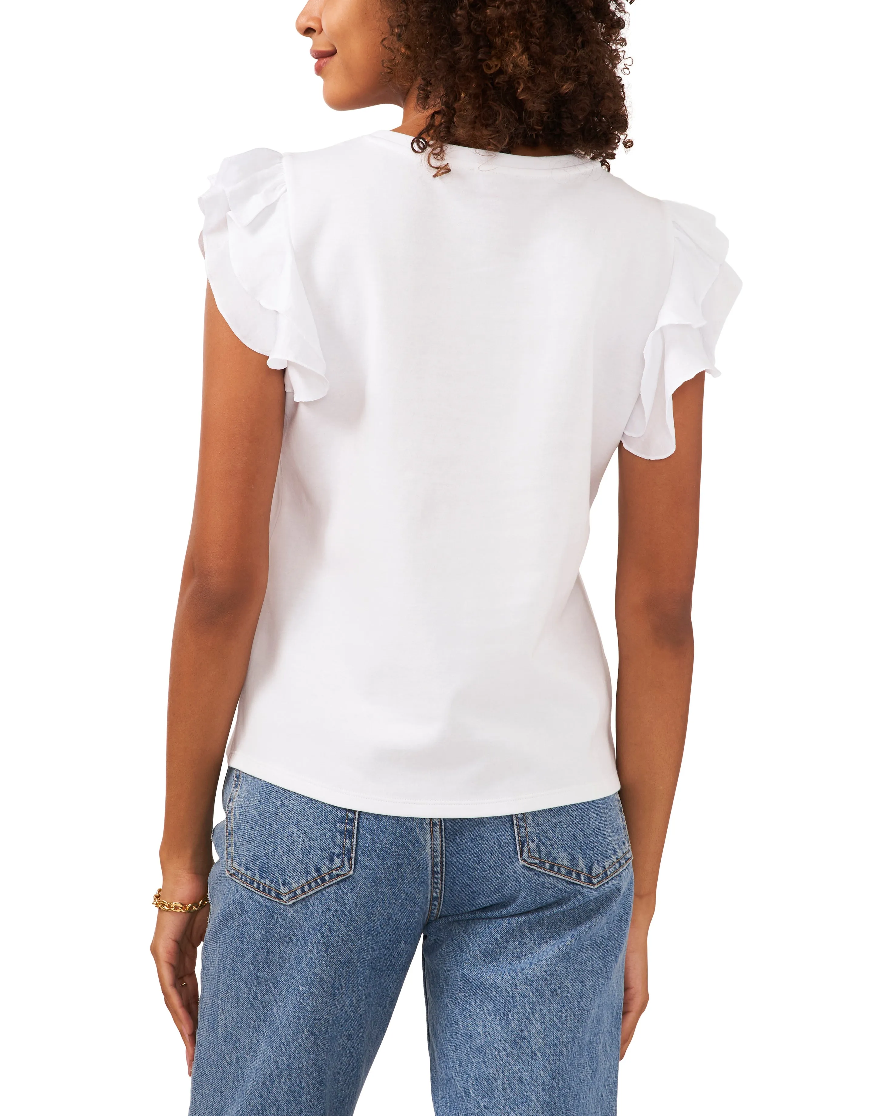 Tiered Ruffled Sleeve T-Shirt sold by Vince Camuto product image thumbnail 4
