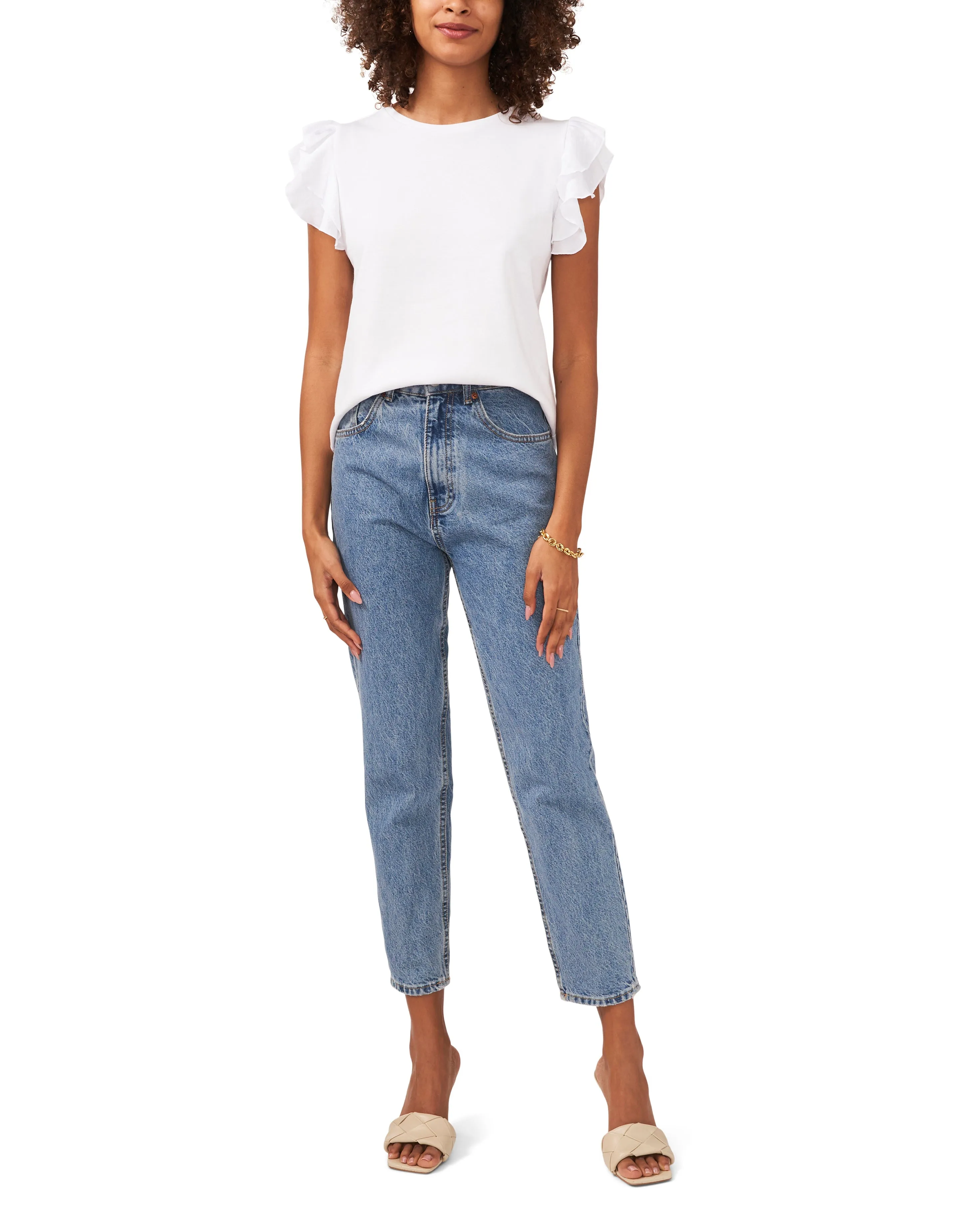 Tiered Ruffled Sleeve T-Shirt sold by Vince Camuto
