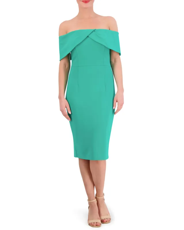 Off-The-Shoulder Bodice Overlay Dress made by Vince Camuto