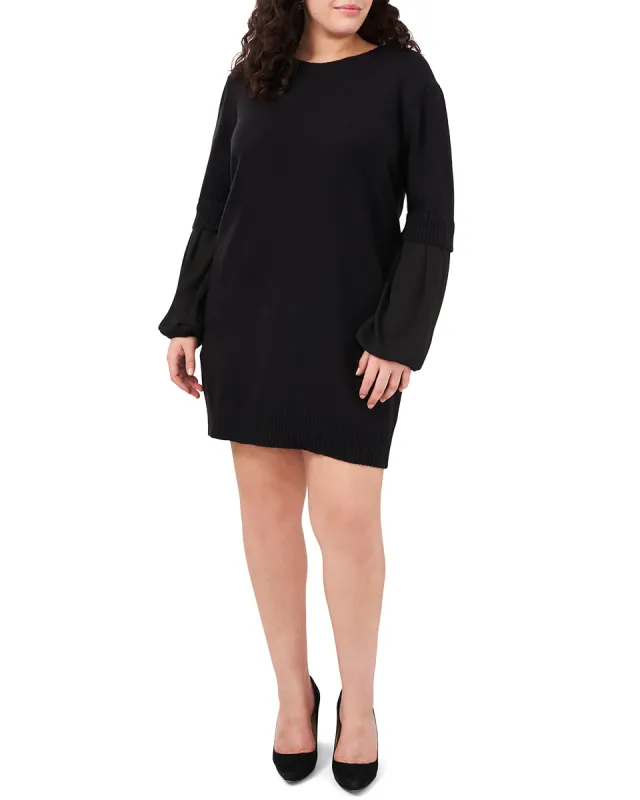 Plus-Size Contrast Sleeve Sweater Dress made by Vince Camuto