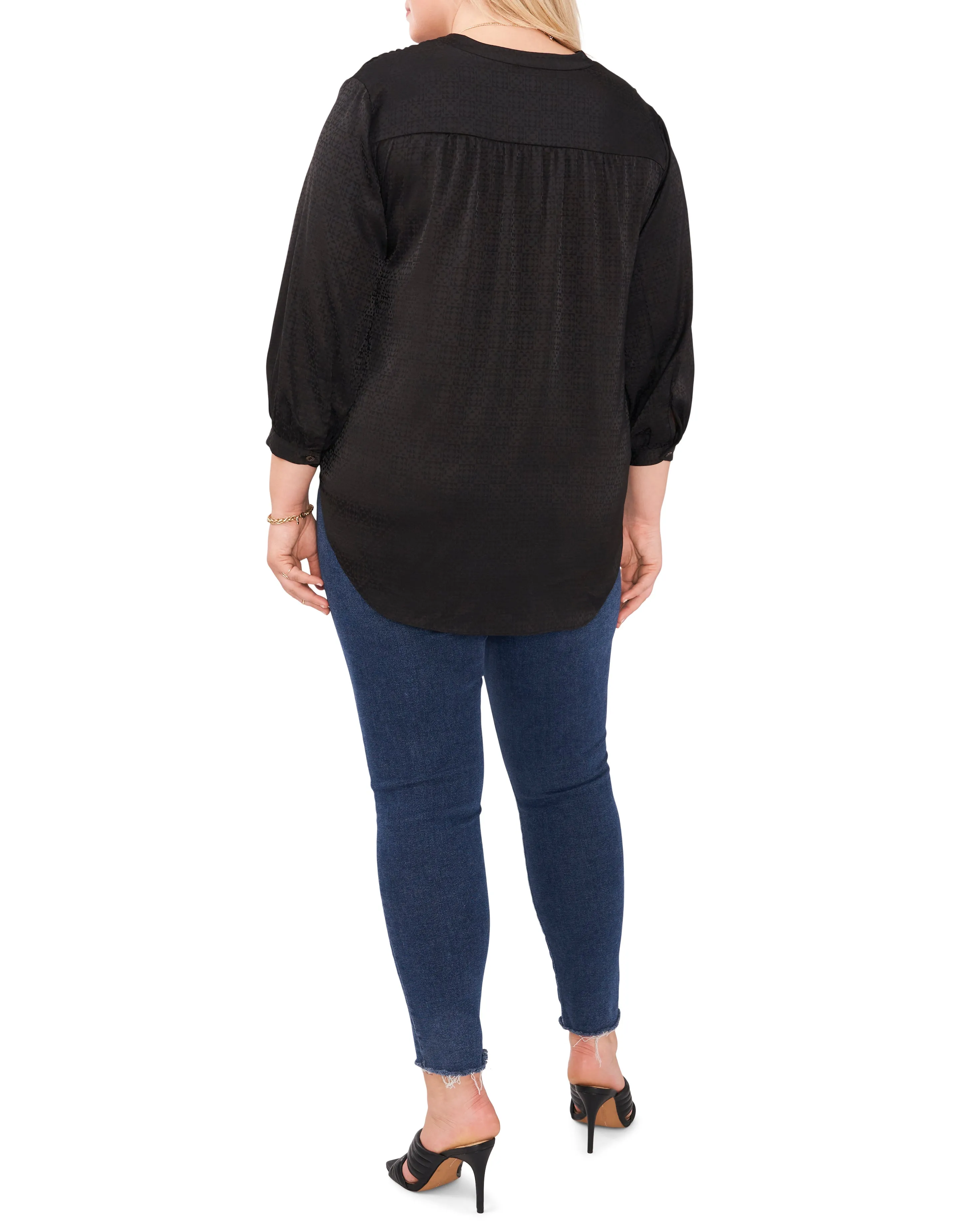 Plus-Size V-Neck Inverted Pleat Top sold by Vince Camuto product image thumbnail 4