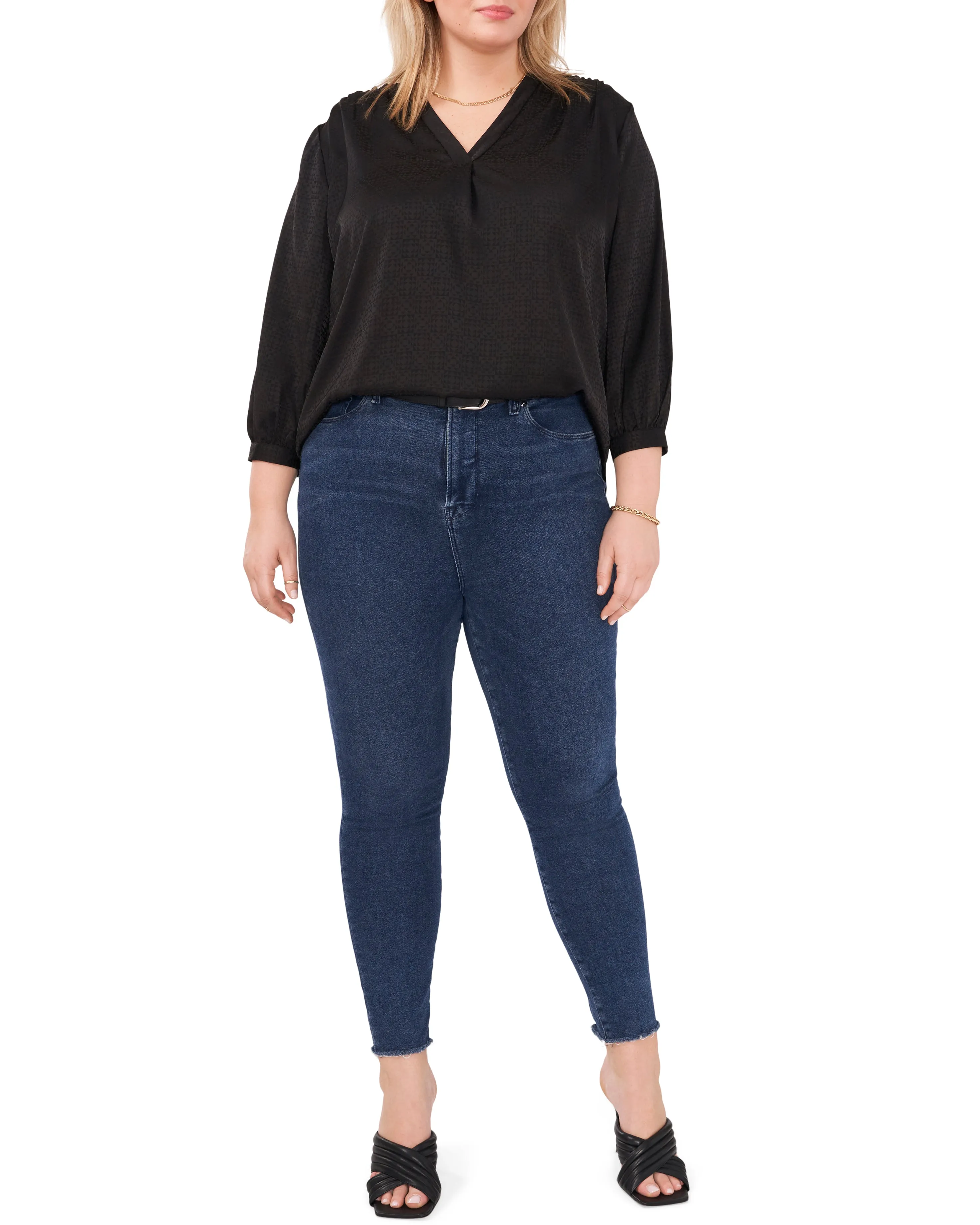 Plus-Size V-Neck Inverted Pleat Top sold by Vince Camuto product image thumbnail 3