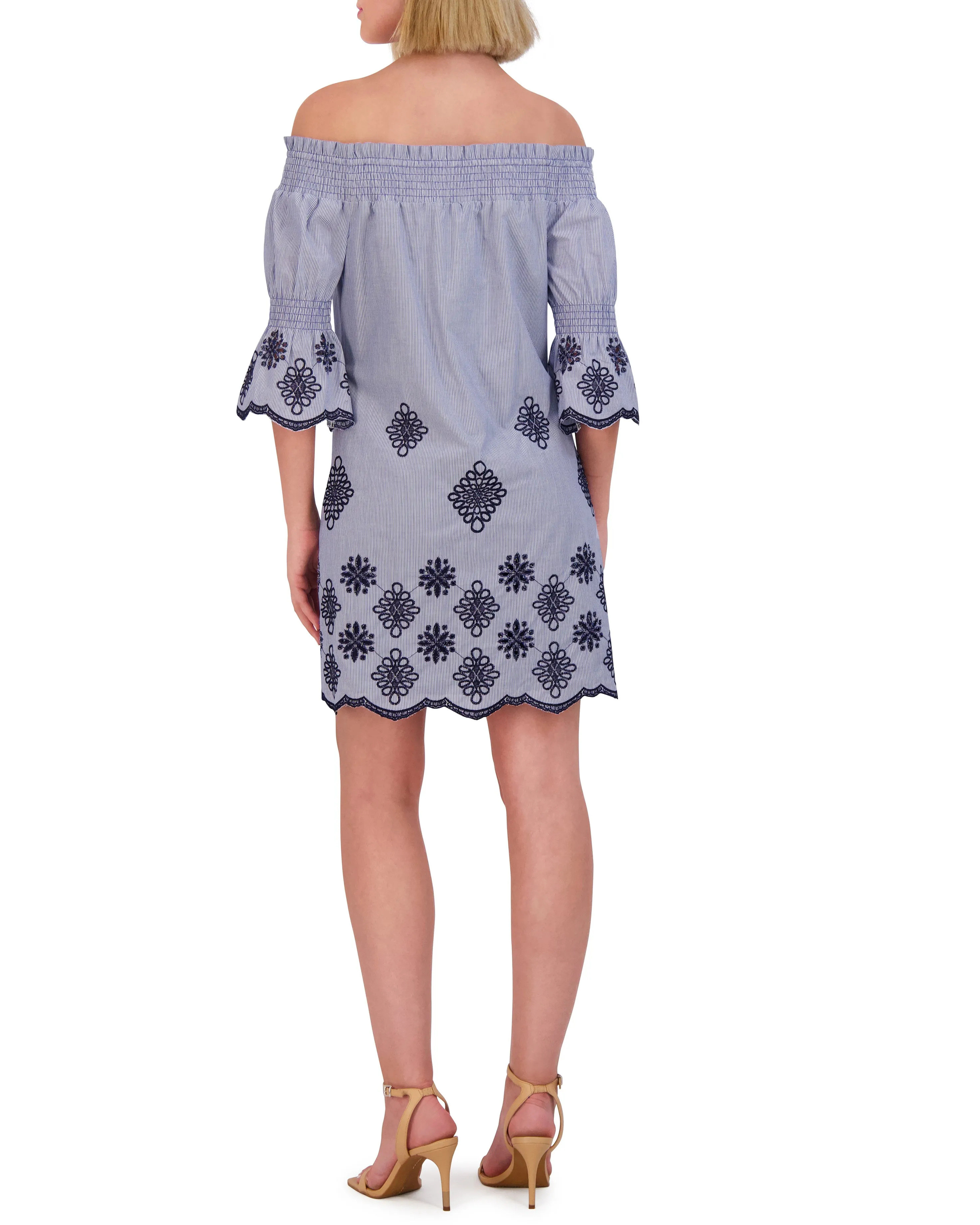 Eyelet Cotton Off-The-Shoulder Minidress sold by Vince Camuto product image thumbnail 2