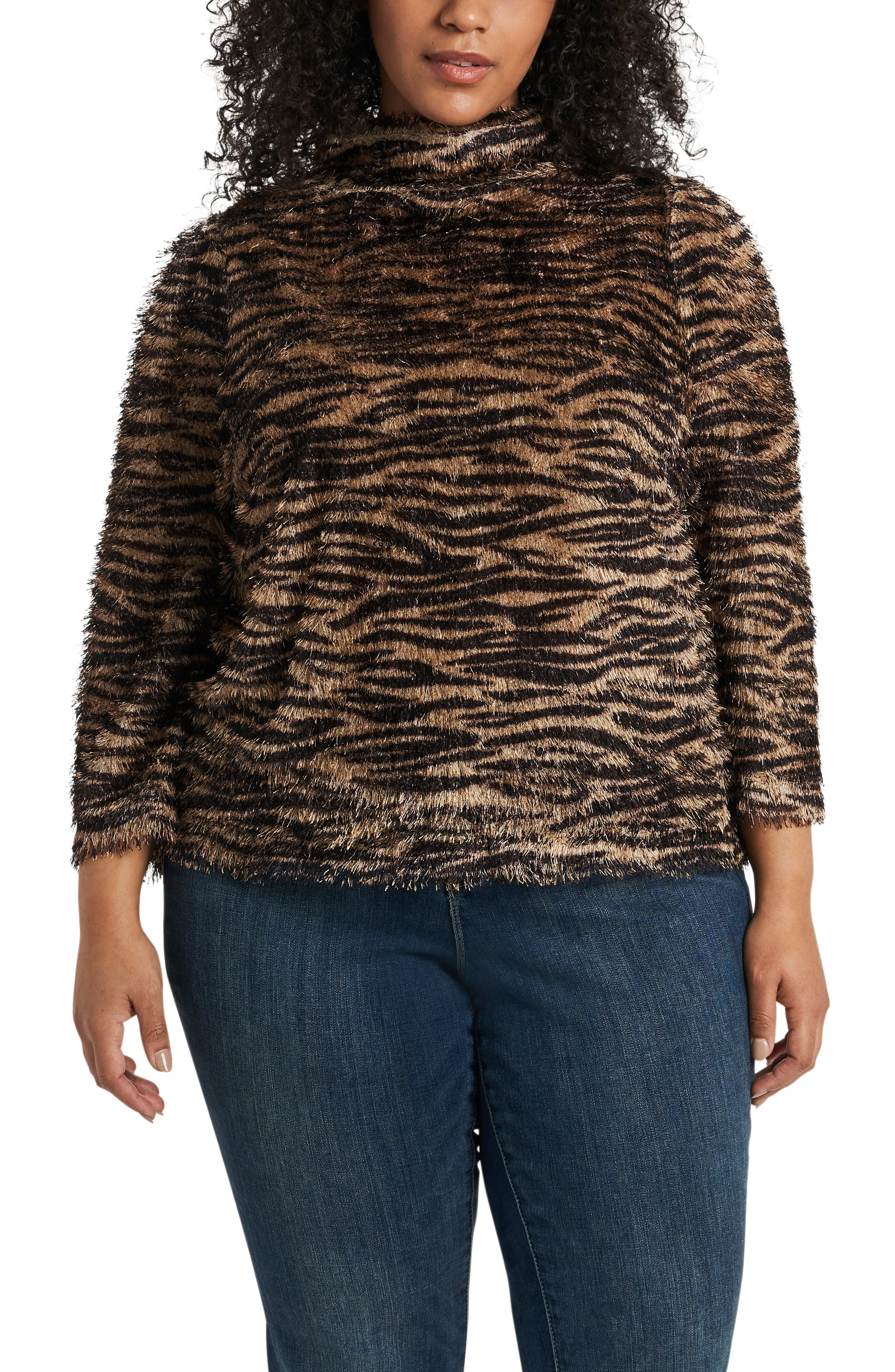 Plus-Size Long Sleeve Puff Shoulder Soft Knit Top sold by Vince Camuto