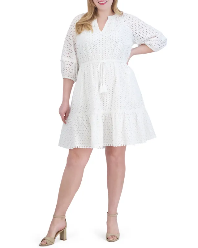 Plus-Size Eyelet Fit-And-Flare Dress sold by Vince Camuto