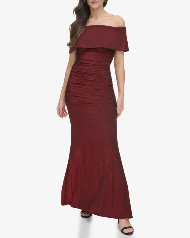 Ruched Off-The-Shoulder Gown sold by Vince Camuto