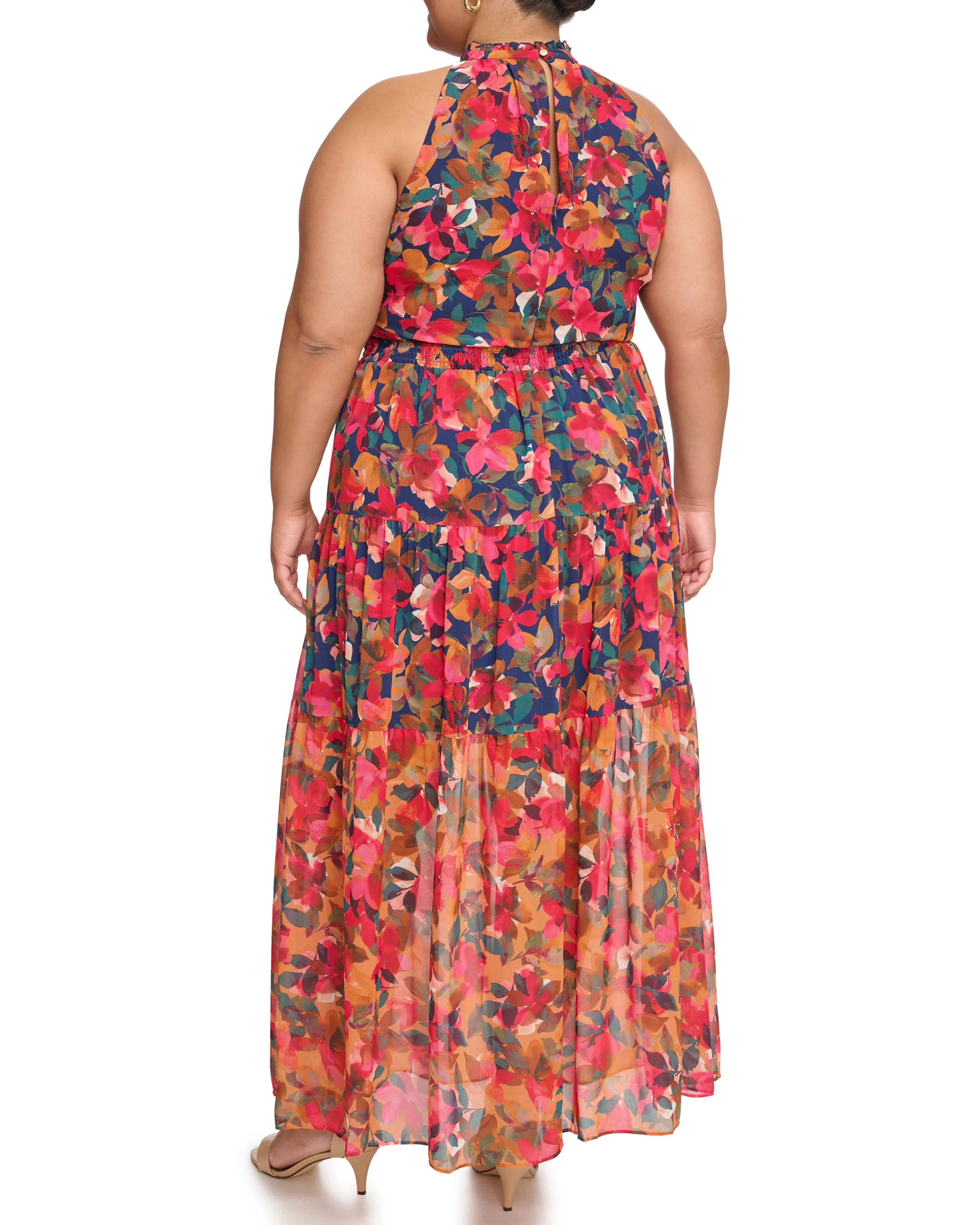 Plus-Size Floral-Print Smocked Maxi Dress sold by Vince Camuto product image thumbnail 3
