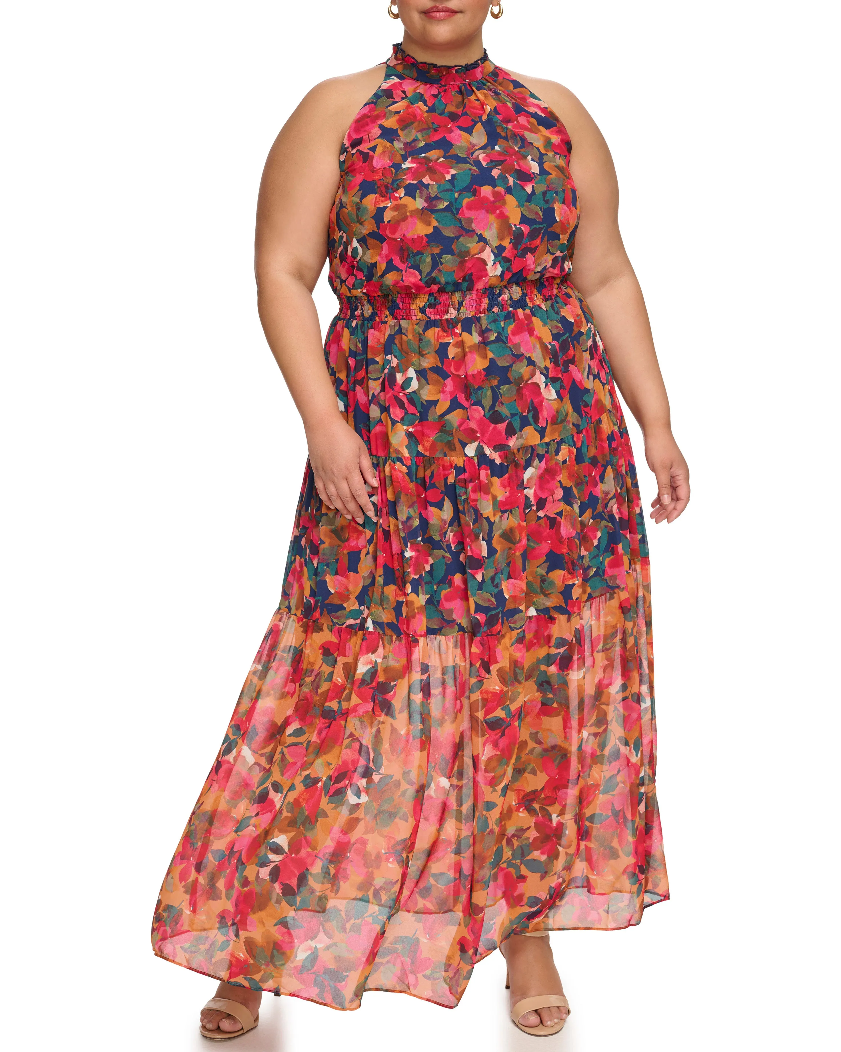 Plus-Size Floral-Print Smocked Maxi Dress sold by Vince Camuto