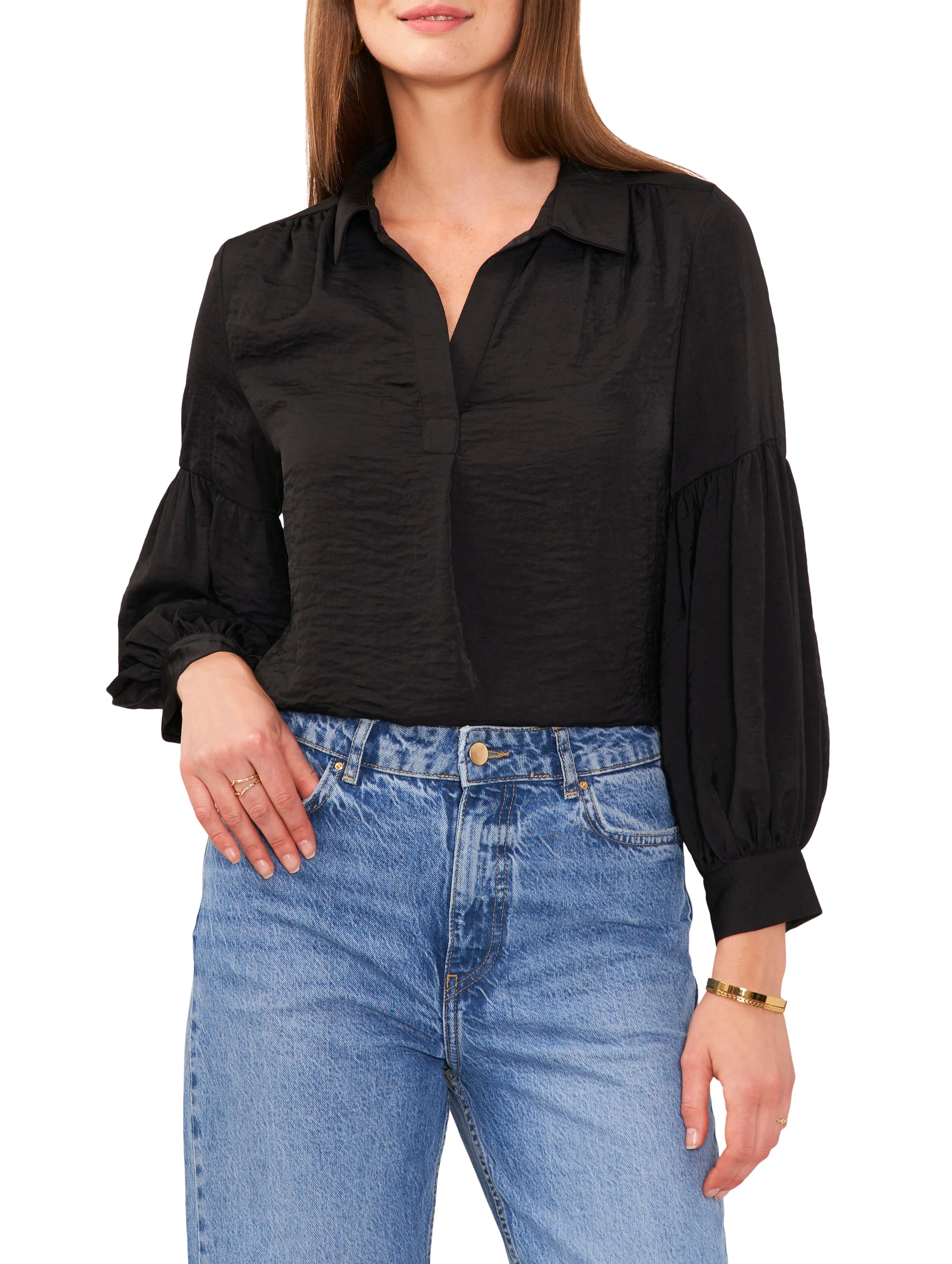 Textured Balloon Sleeve Top sold by Vince Camuto