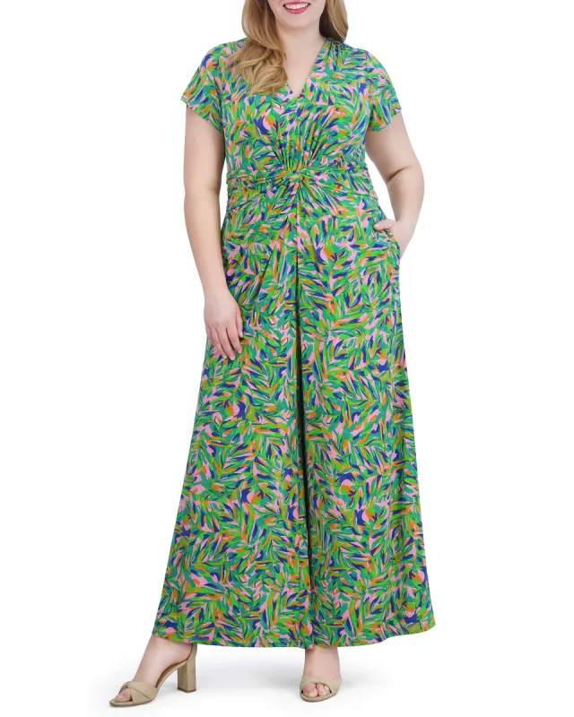 Plus-Size Printed Twist-Detail Jumpsuit sold by Vince Camuto