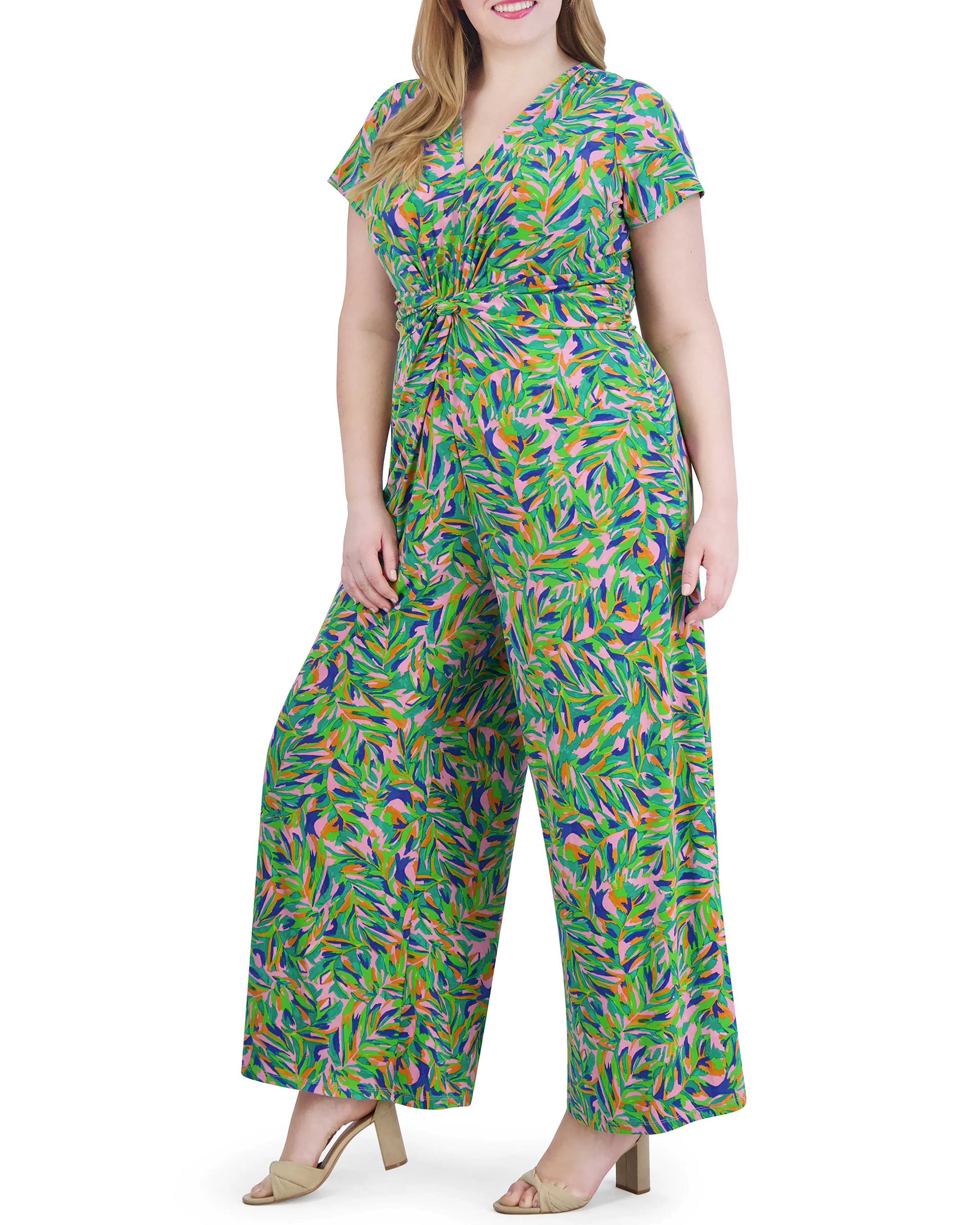 Plus-Size Printed Twist-Detail Jumpsuit sold by Vince Camuto product image thumbnail 5