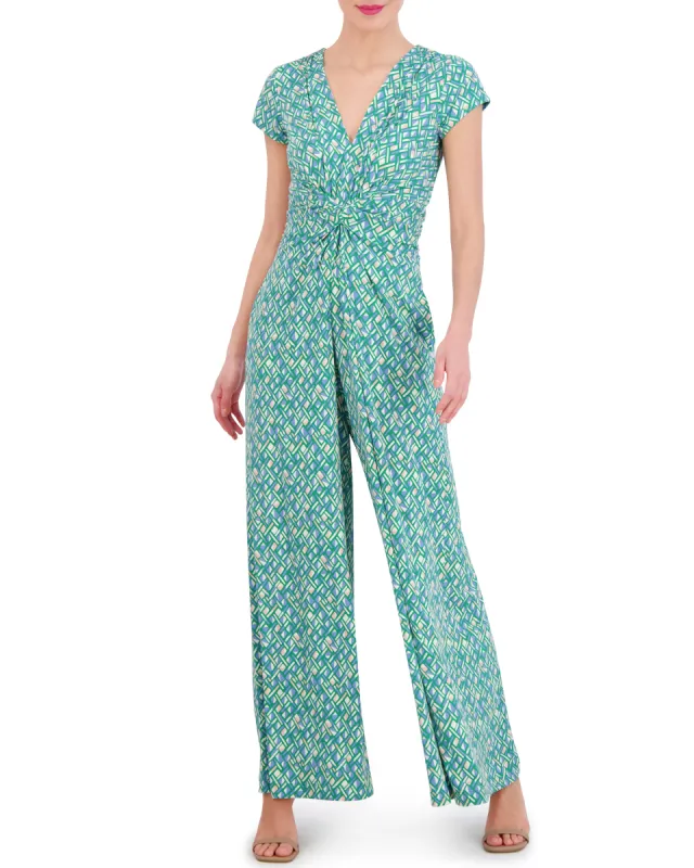 Printed Twist-Front Wide-Leg Jumpsuit made by Vince Camuto