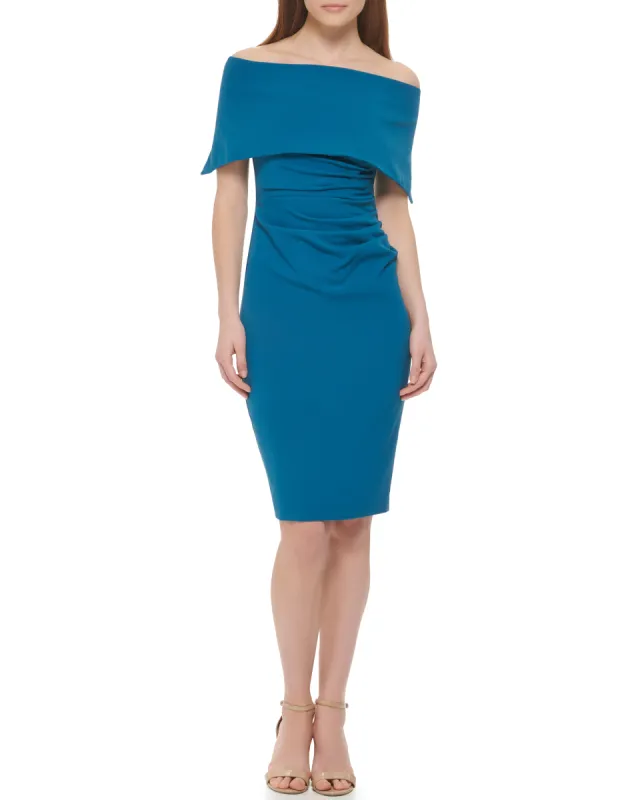 Petite Pleated Off-The-Shoulder Midi Dress sold by Vince Camuto