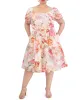 Plus-Size Floral-Print Cotton Puff-Sleeve Dress sold by Vince Camuto