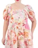 Plus-Size Floral-Print Cotton Puff-Sleeve Dress sold by Vince Camuto