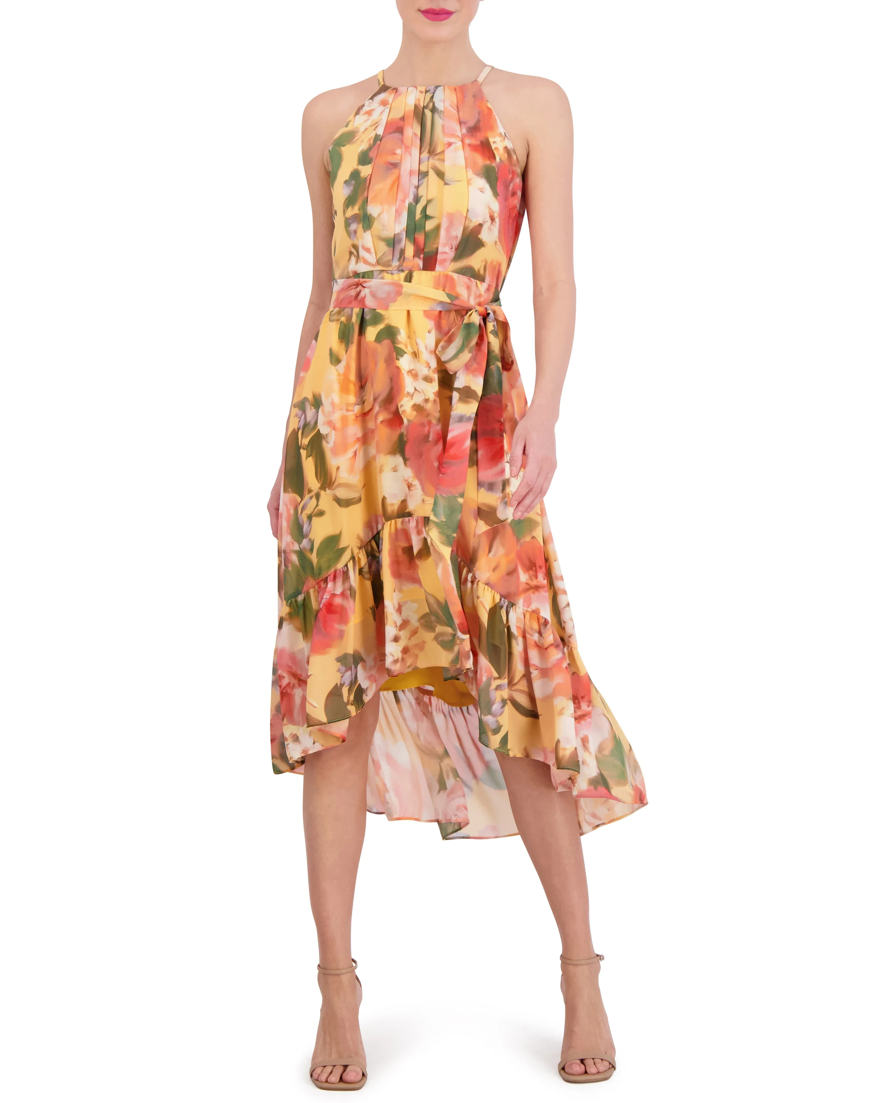 Floral-Print High-Low Midi Dress sold by Vince Camuto product image thumbnail 5