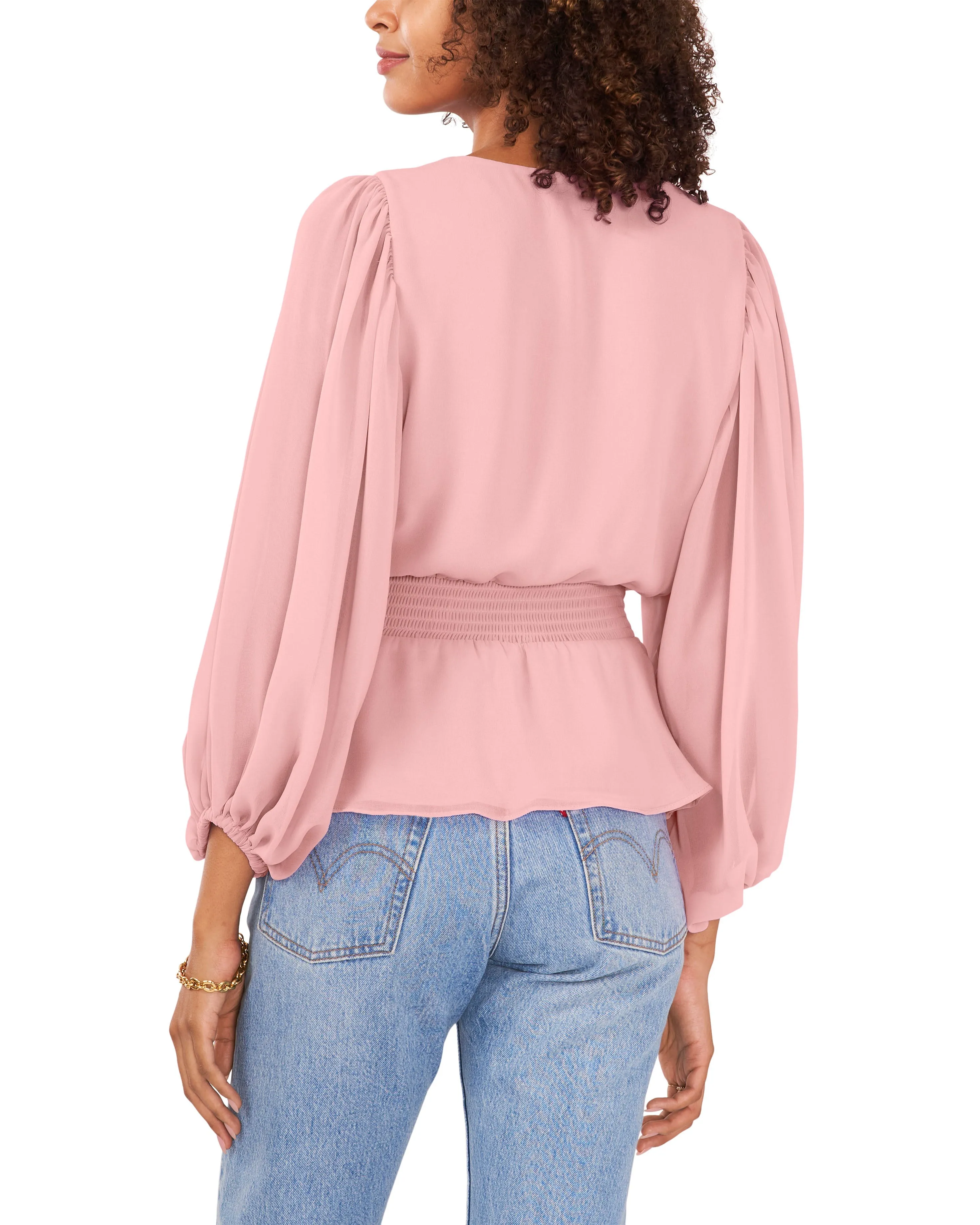 Chiffon Peplum Blouse sold by Vince Camuto product image thumbnail 4