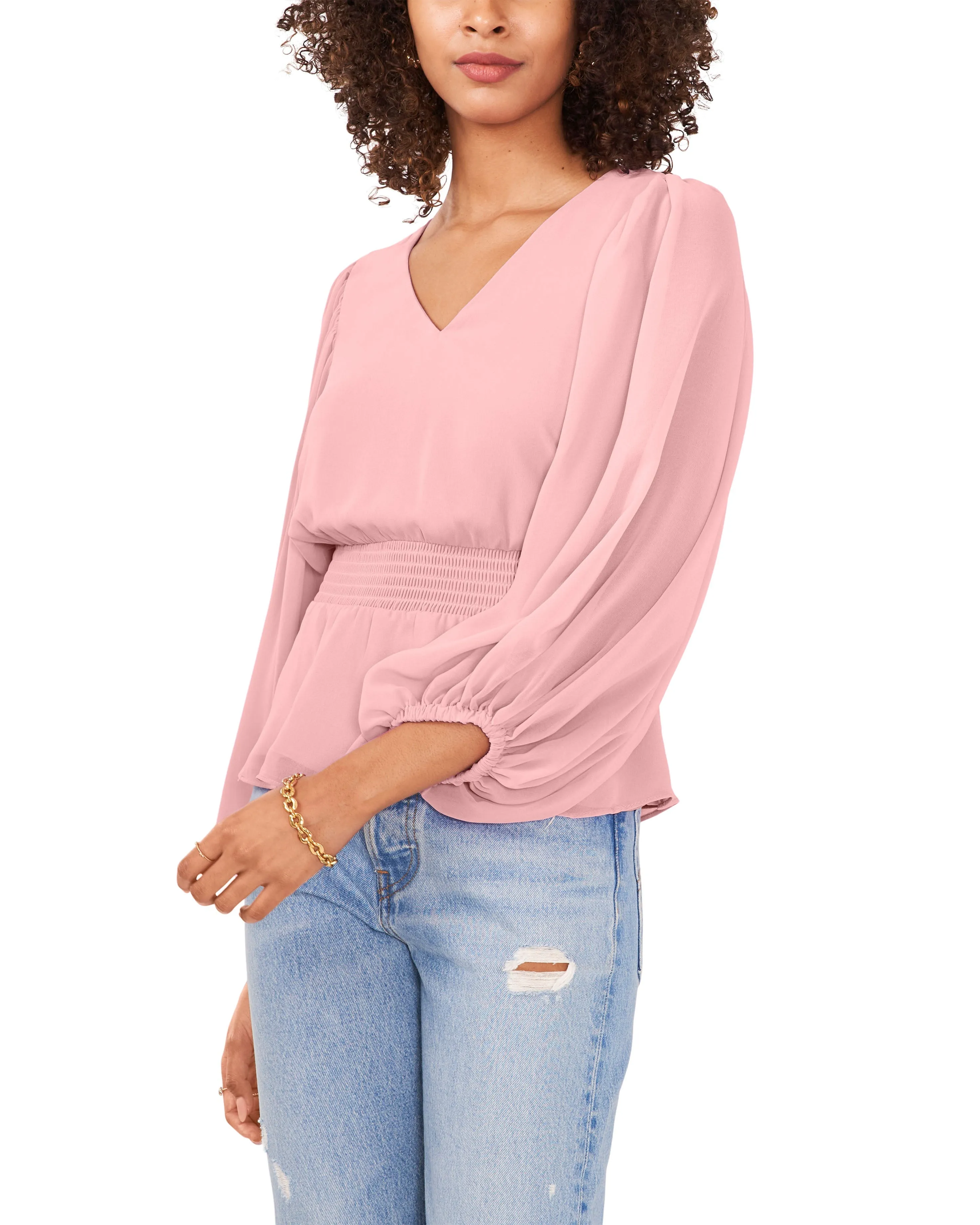 Chiffon Peplum Blouse sold by Vince Camuto product image thumbnail 3
