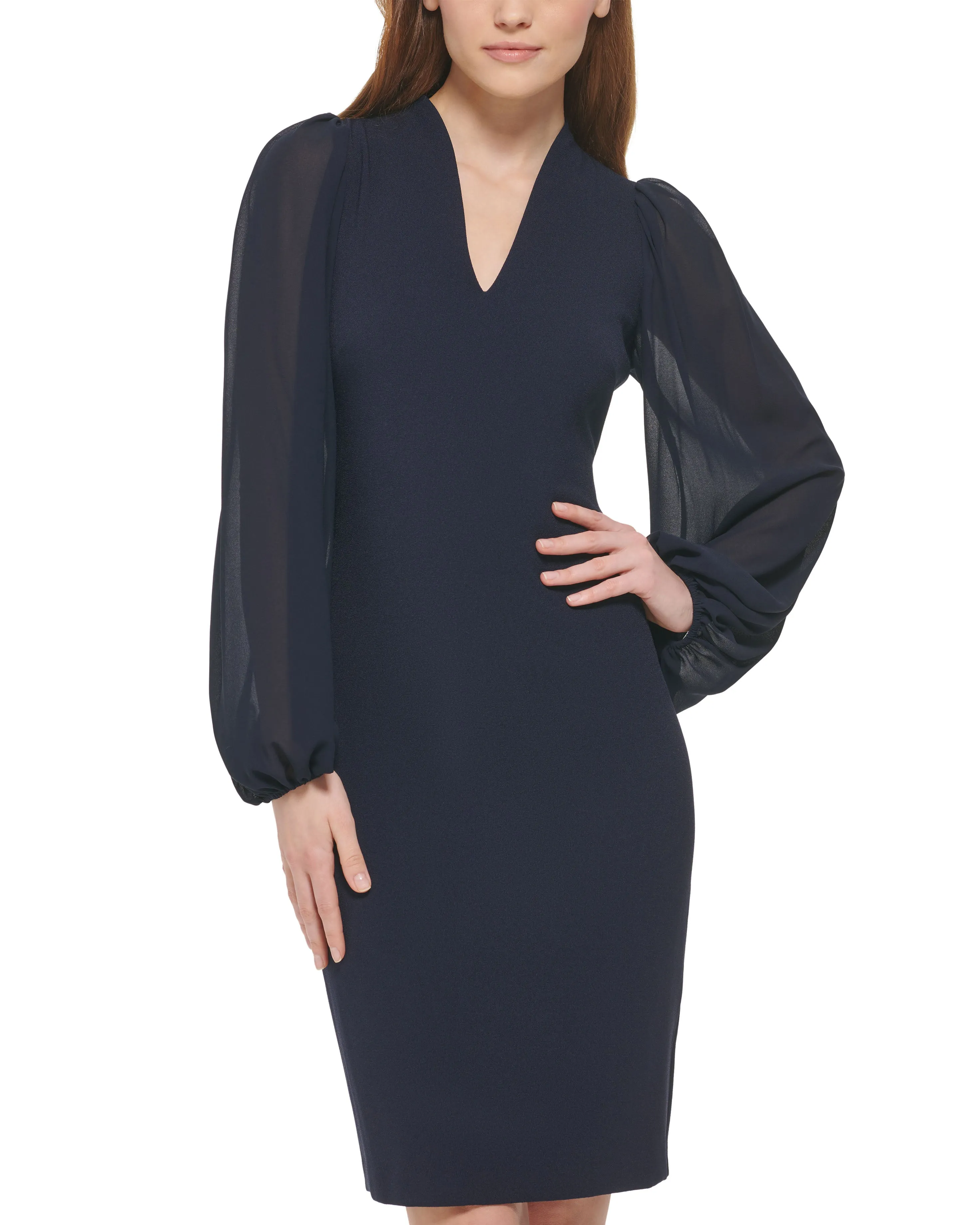 Chiffon-Sleeve Sheath sold by Vince Camuto product image thumbnail 3