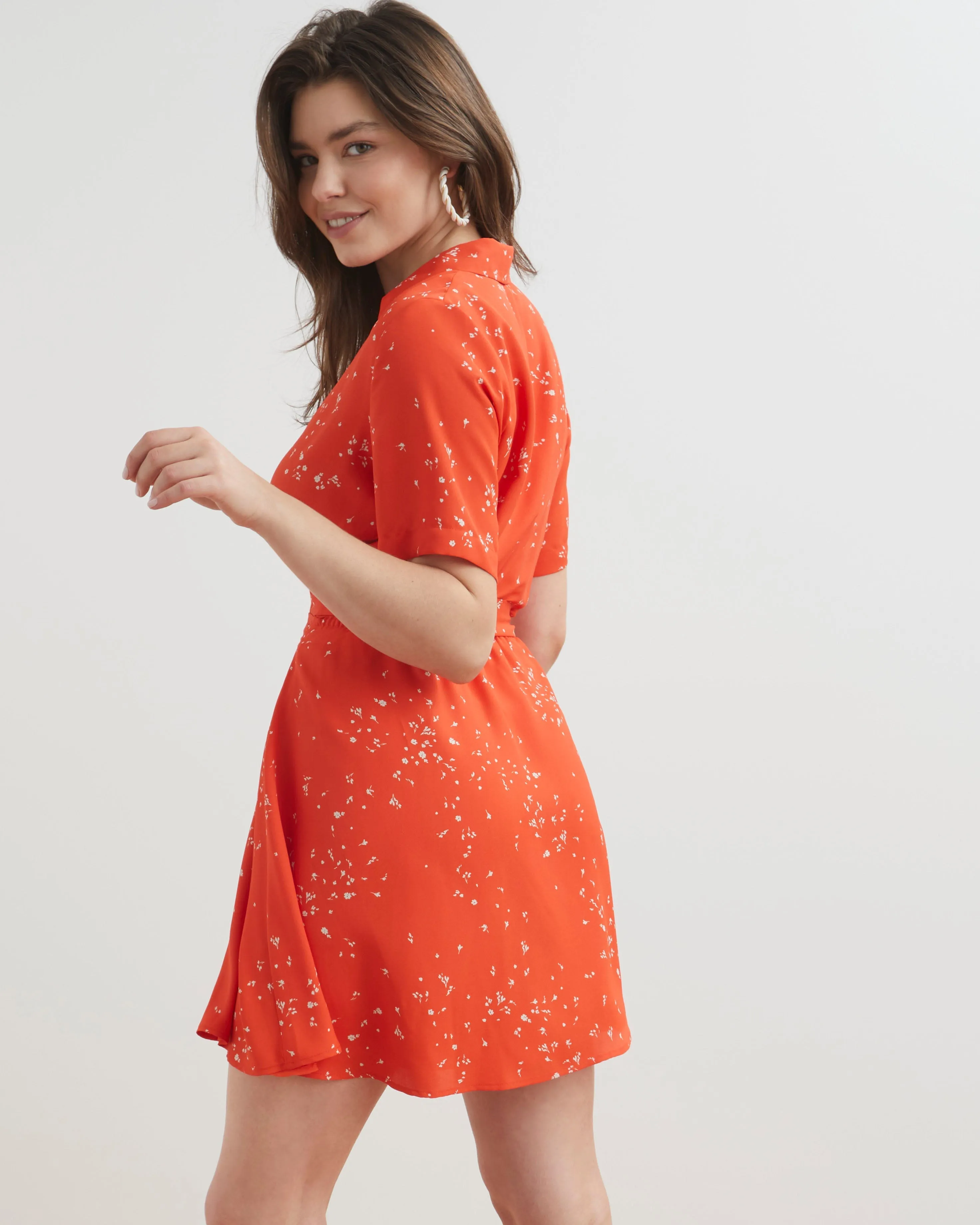 Printed Faux Wrap Minidress sold by Vince Camuto product image thumbnail 4