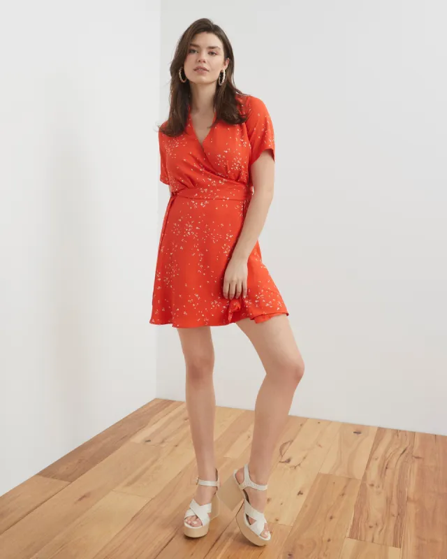 Printed Faux Wrap Minidress sold by Vince Camuto