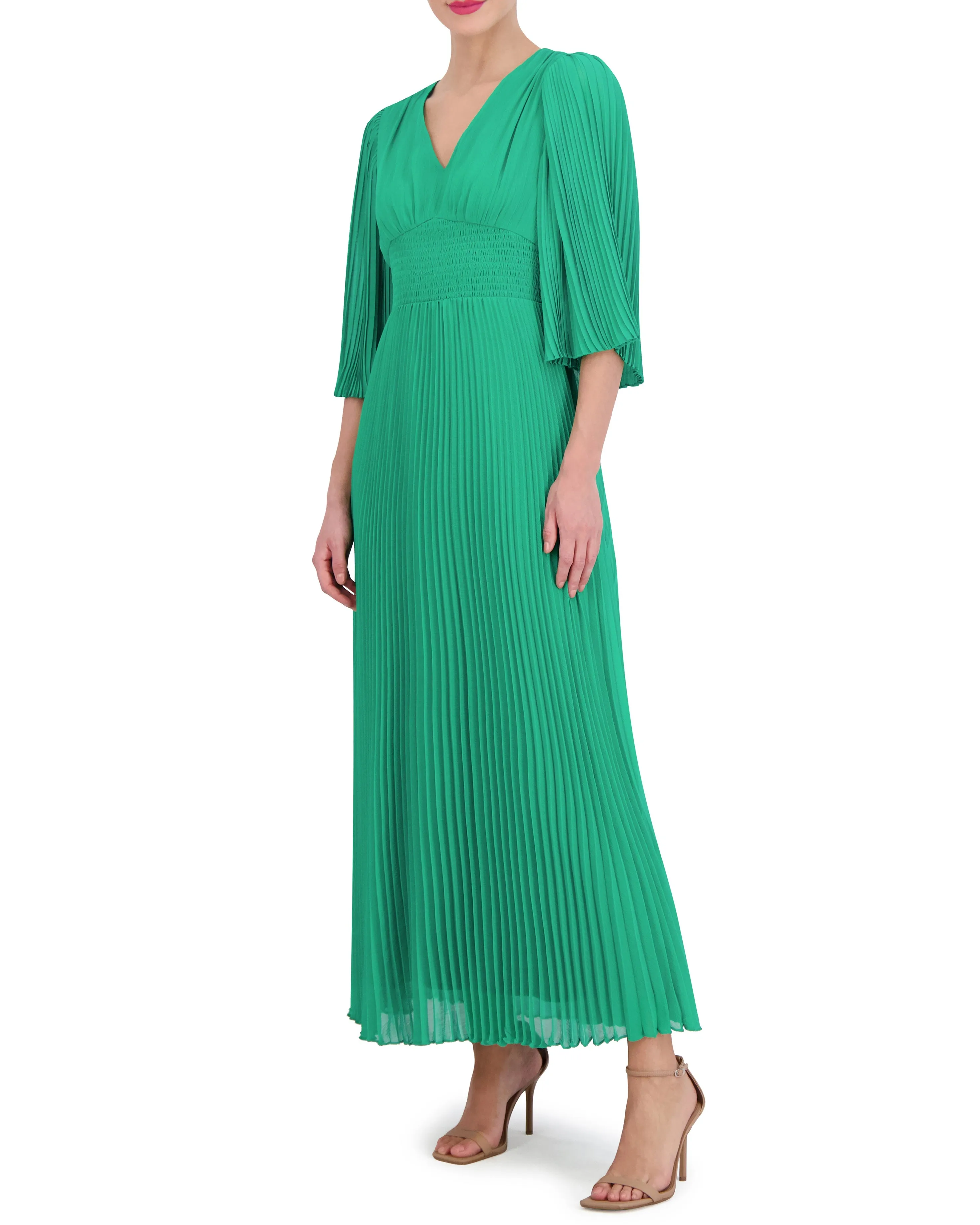 Pleated Bell-Sleeve Maxi Dress sold by Vince Camuto product image thumbnail 3