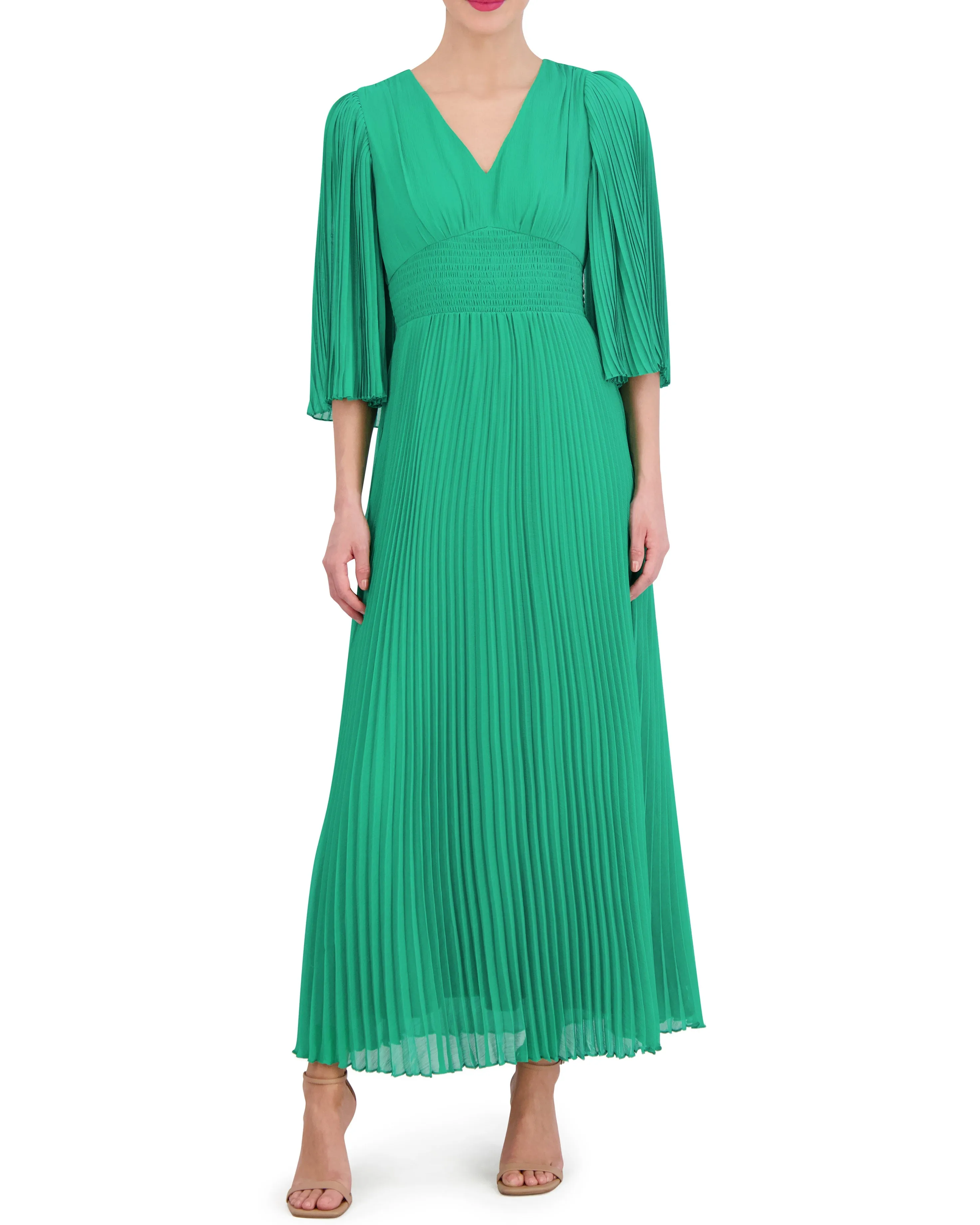Pleated Bell-Sleeve Maxi Dress sold by Vince Camuto