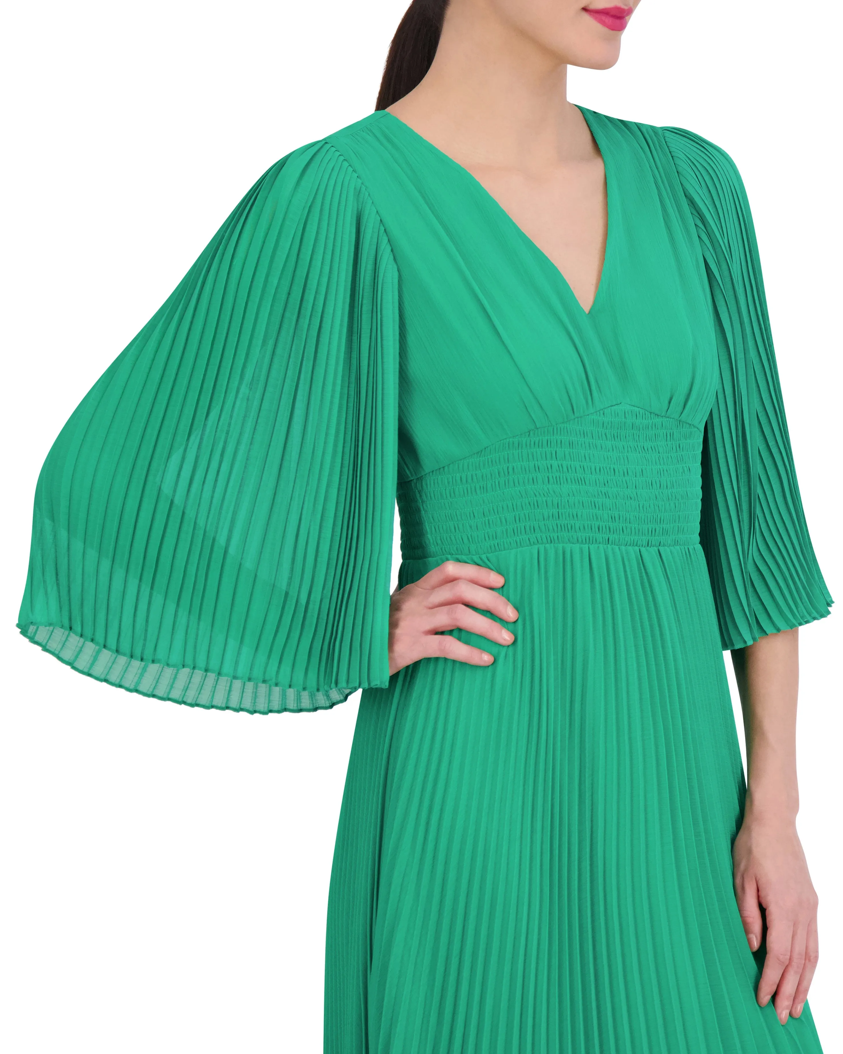 Pleated Bell-Sleeve Maxi Dress sold by Vince Camuto product image thumbnail 5