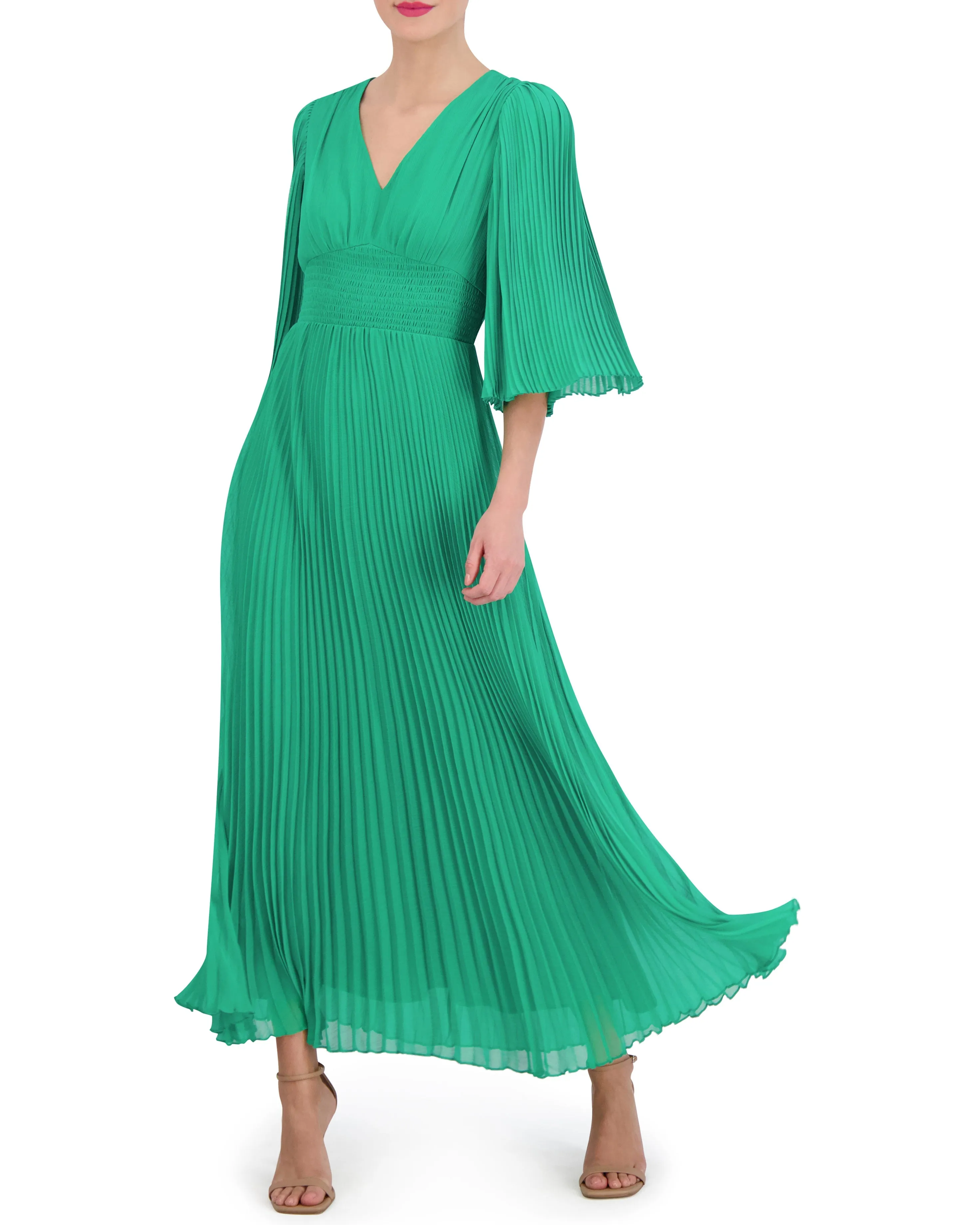 Pleated Bell-Sleeve Maxi Dress sold by Vince Camuto product image thumbnail 2